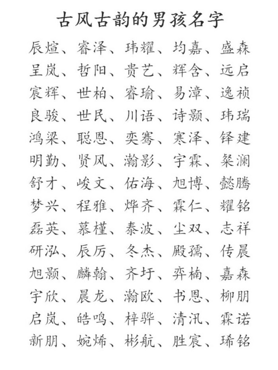 适合男生的古风名字图片