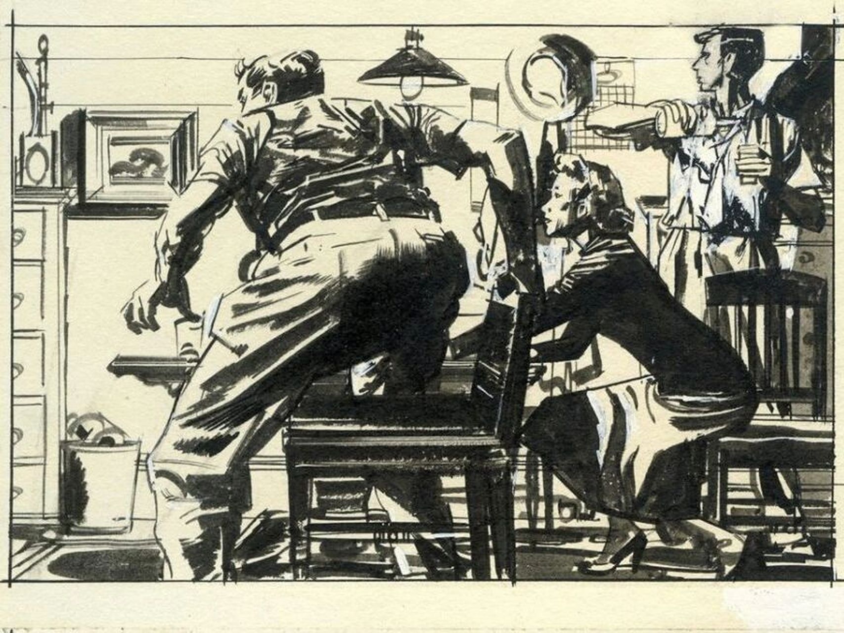 命题速写创作之——黑白稿(木刻版画) 木刻版画临习的训练,建立这样的