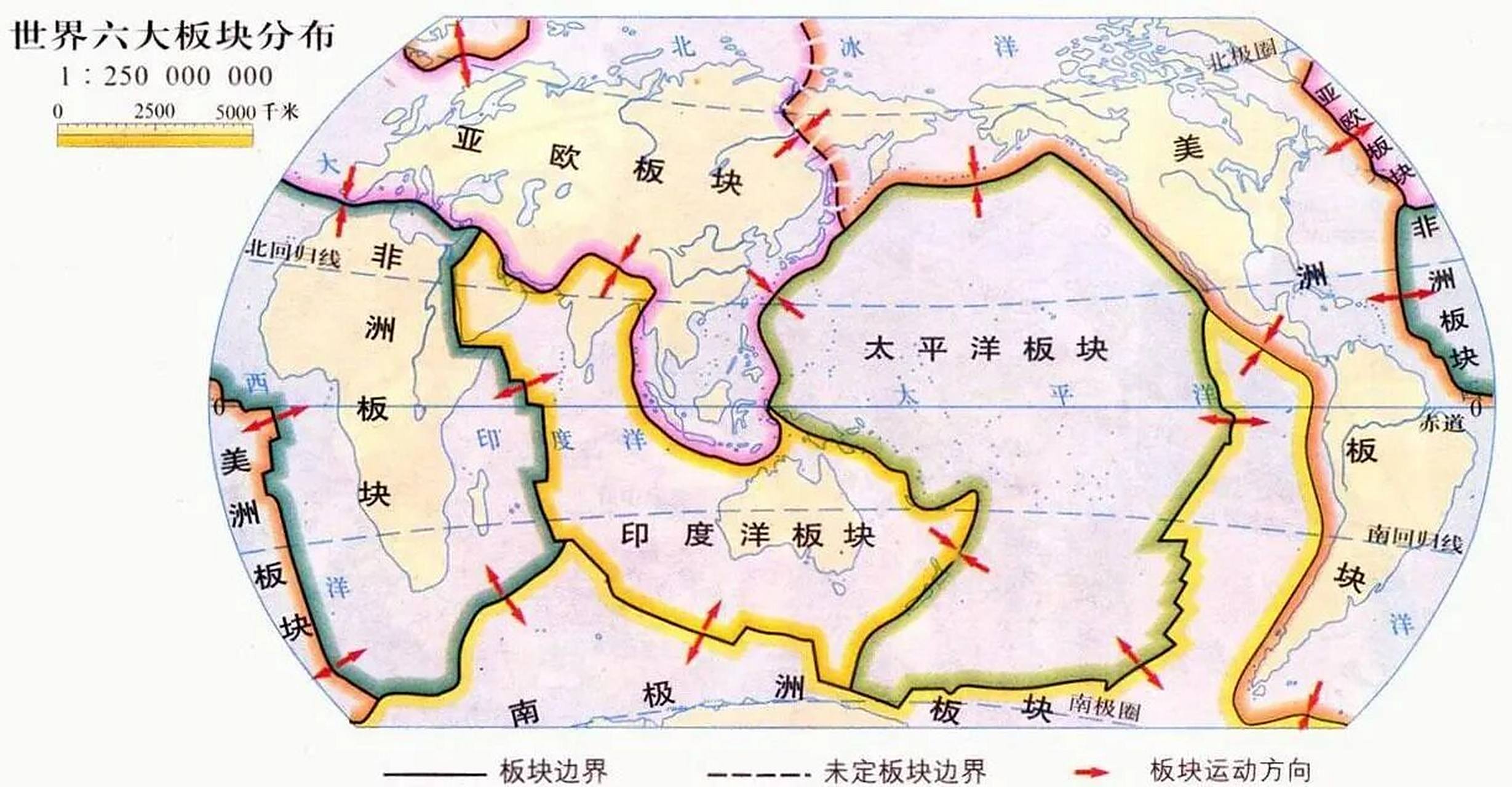 世界板块与运动示意图9015  可以关注一下比较边缘的生长边界