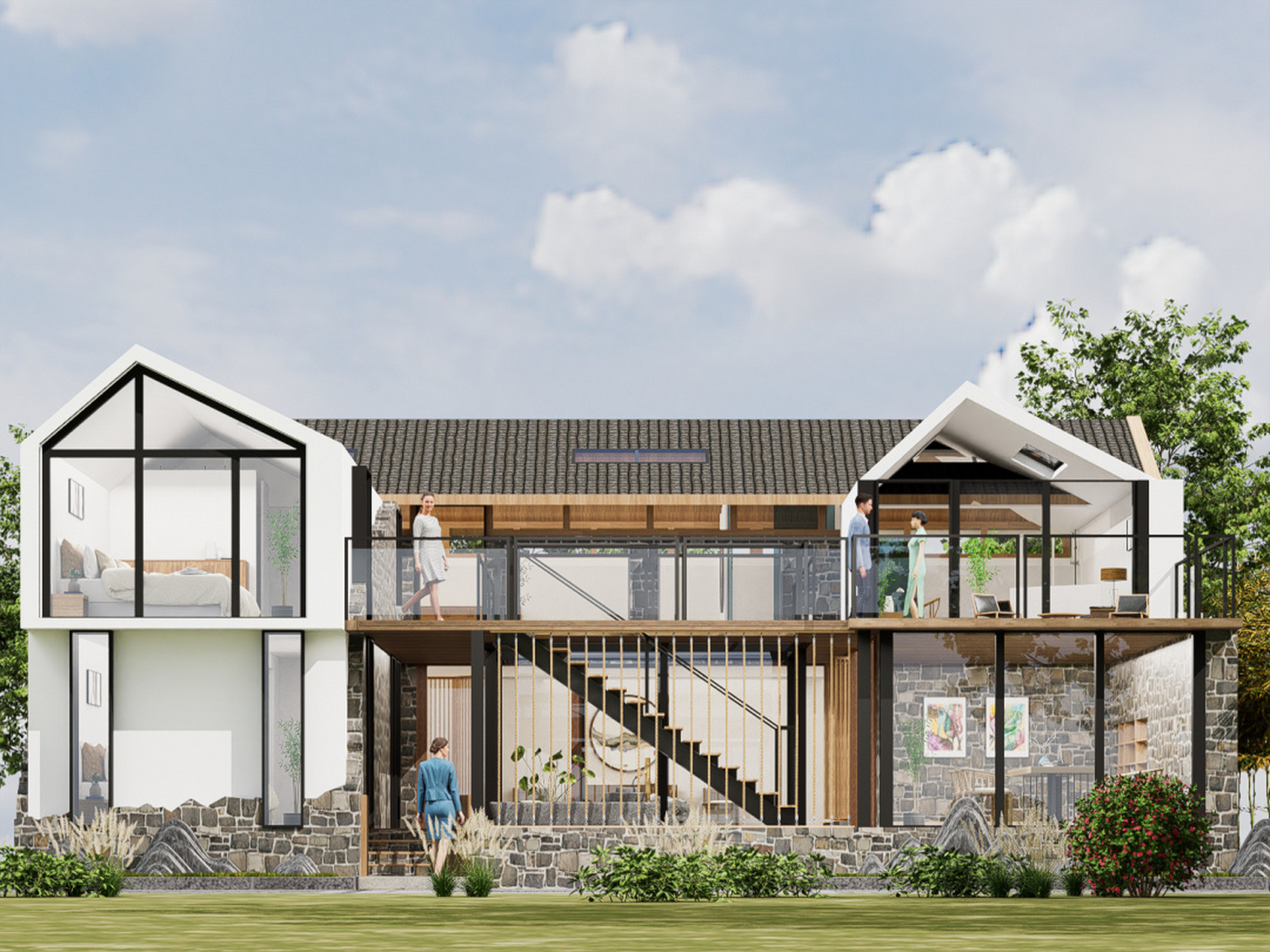 11566老房改造丨民宿外观设计丨方案改造 21566效果图表现丨