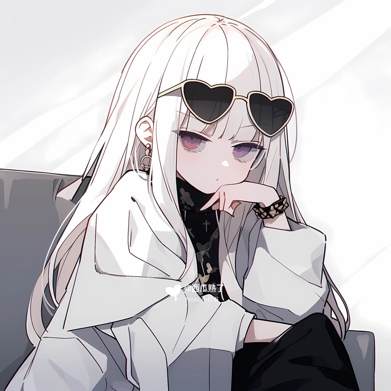 谁都不爱 #ai绘画# #女生头像# #头像# #动漫女头# #可爱头像# #酷酷