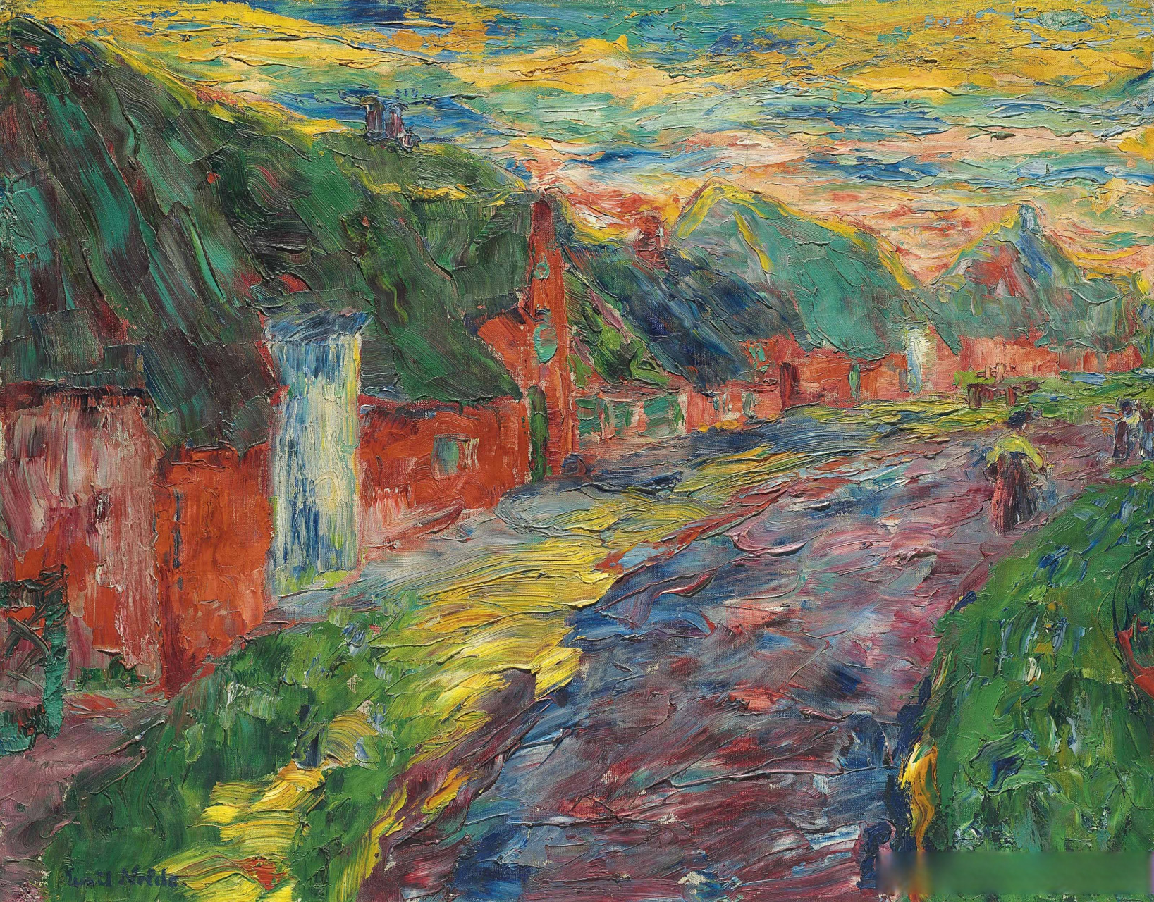 德国画家埃米尔·诺尔德风景油画