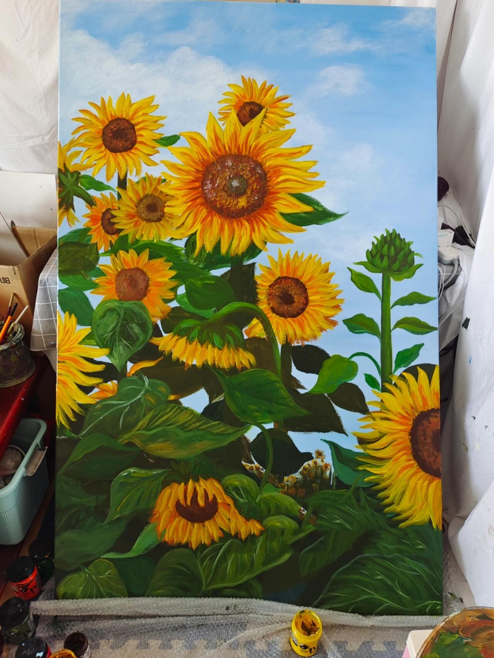 手绘《向日葵》附过程图 向阳而生,满心欢喜97