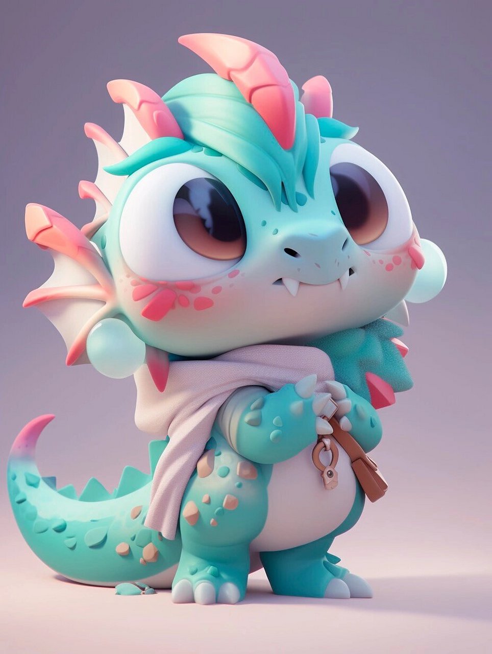 aigc | 小龙人元素卡通3d角色 关键字: full body, full view, a cute