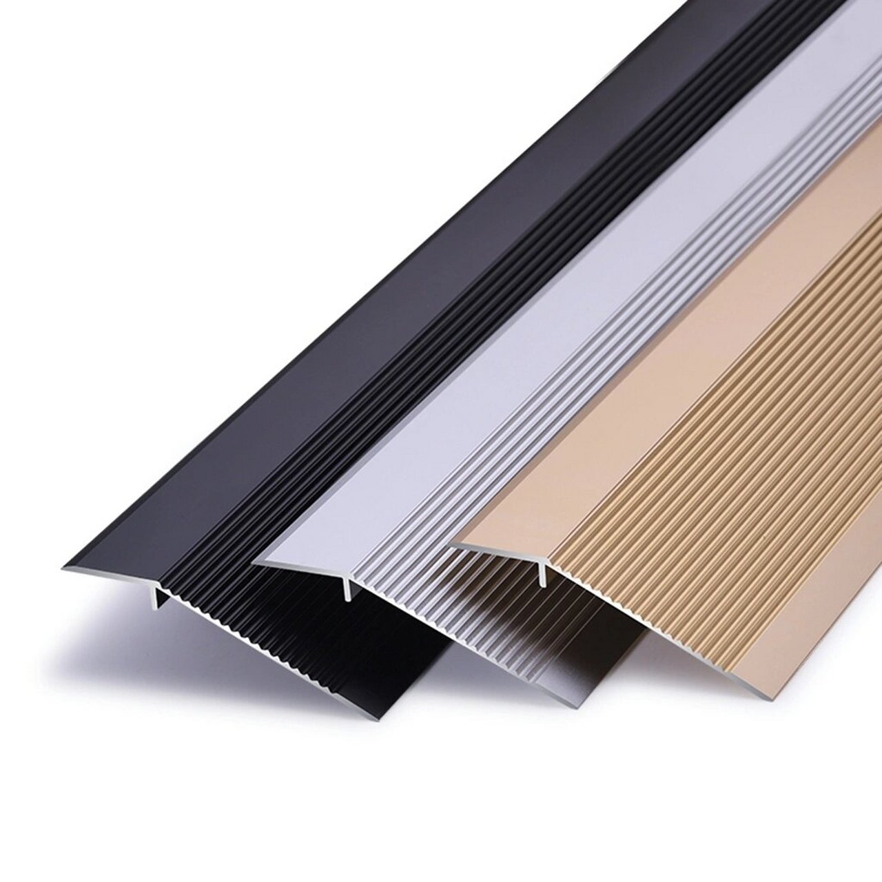 加厚铝合金大落差高低扣压条 铝合金大落差高低扣条门槛条门口压条木