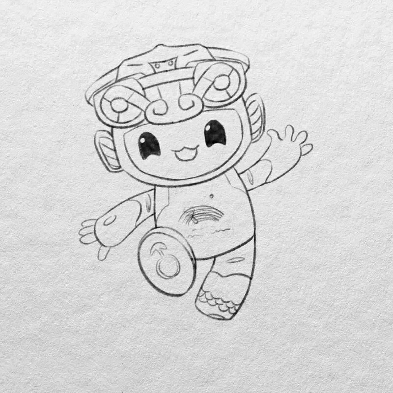 简笔画教程-杭州亚运会吉祥物琮琮 耶～三个宝贝都画完啦