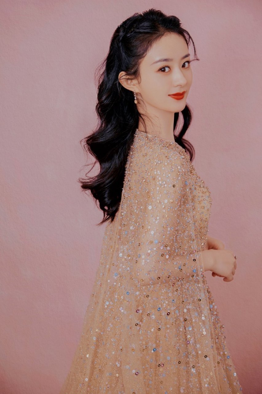 赵丽颖红唇纱裙唯美壁纸