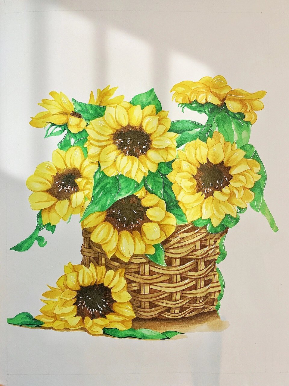 向日葵马克笔绘画/向着喜欢的阳光/单体练习 好喜欢向日葵!