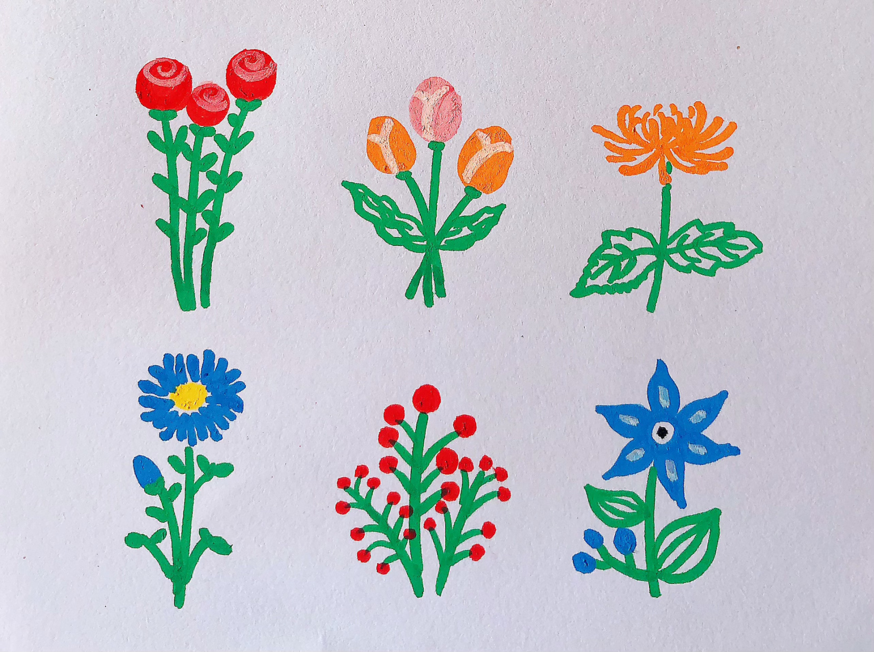 马克笔画花朵简单图片