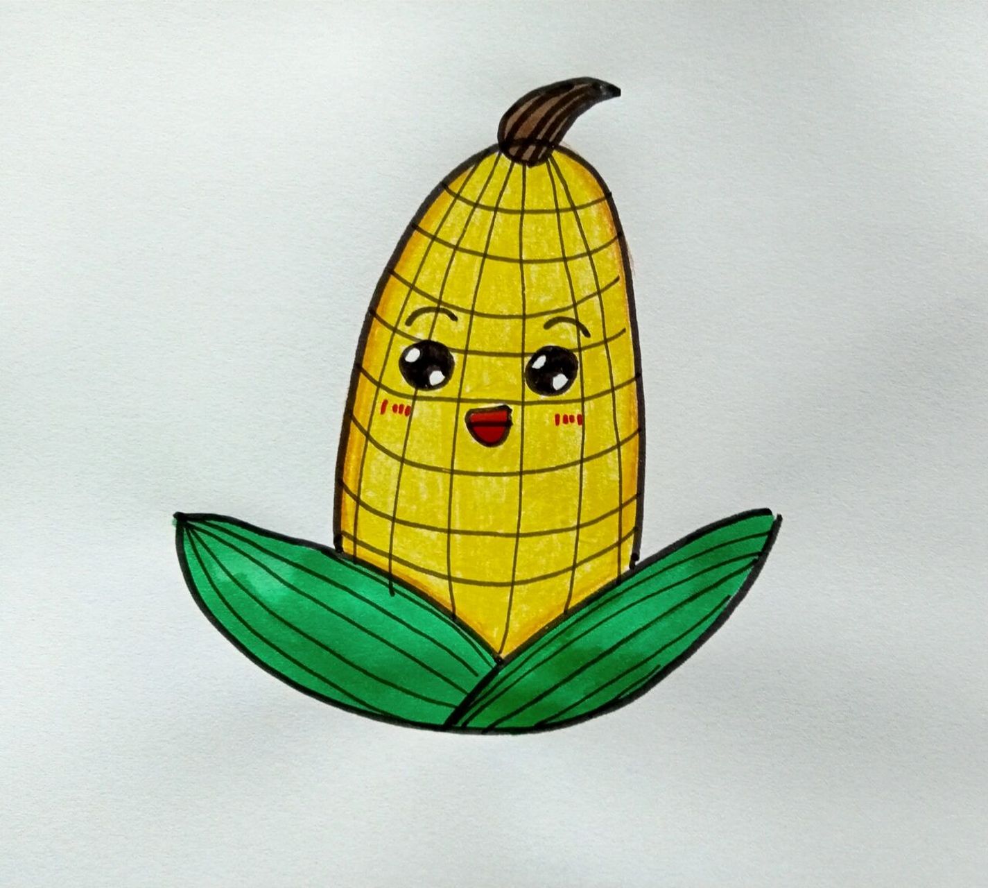 玉米简笔画简单又好看图片