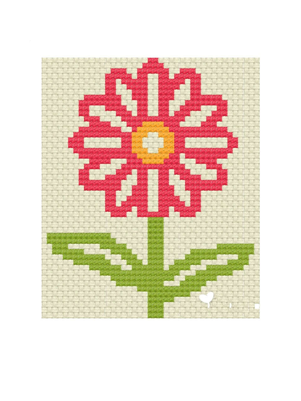 迷你十字绣图纸系列-可爱小花01 原创迷你十字绣图纸系列,可爱的小花