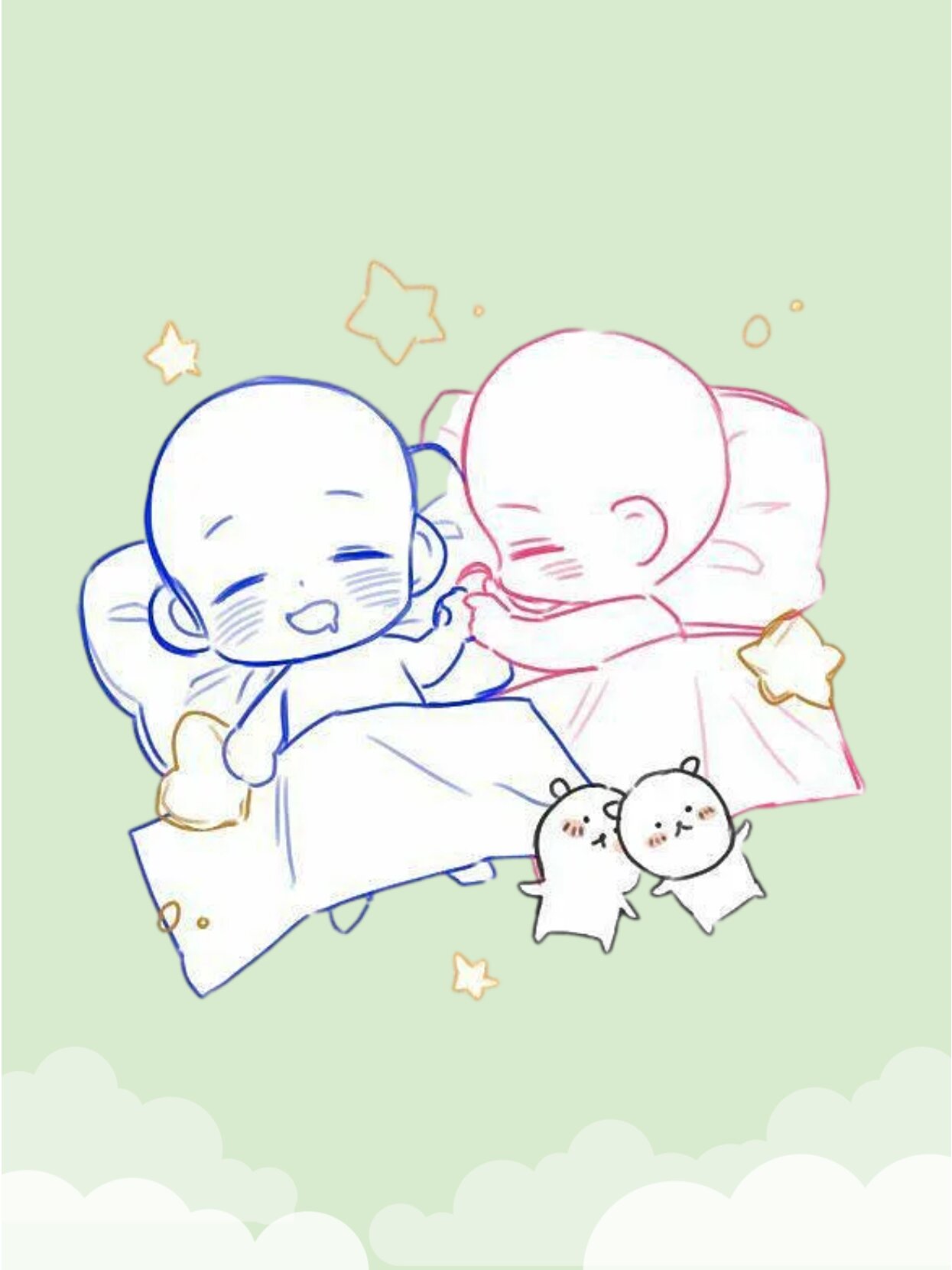 【绘画素材】此刻~进入甜蜜梦乡的睡姿模板