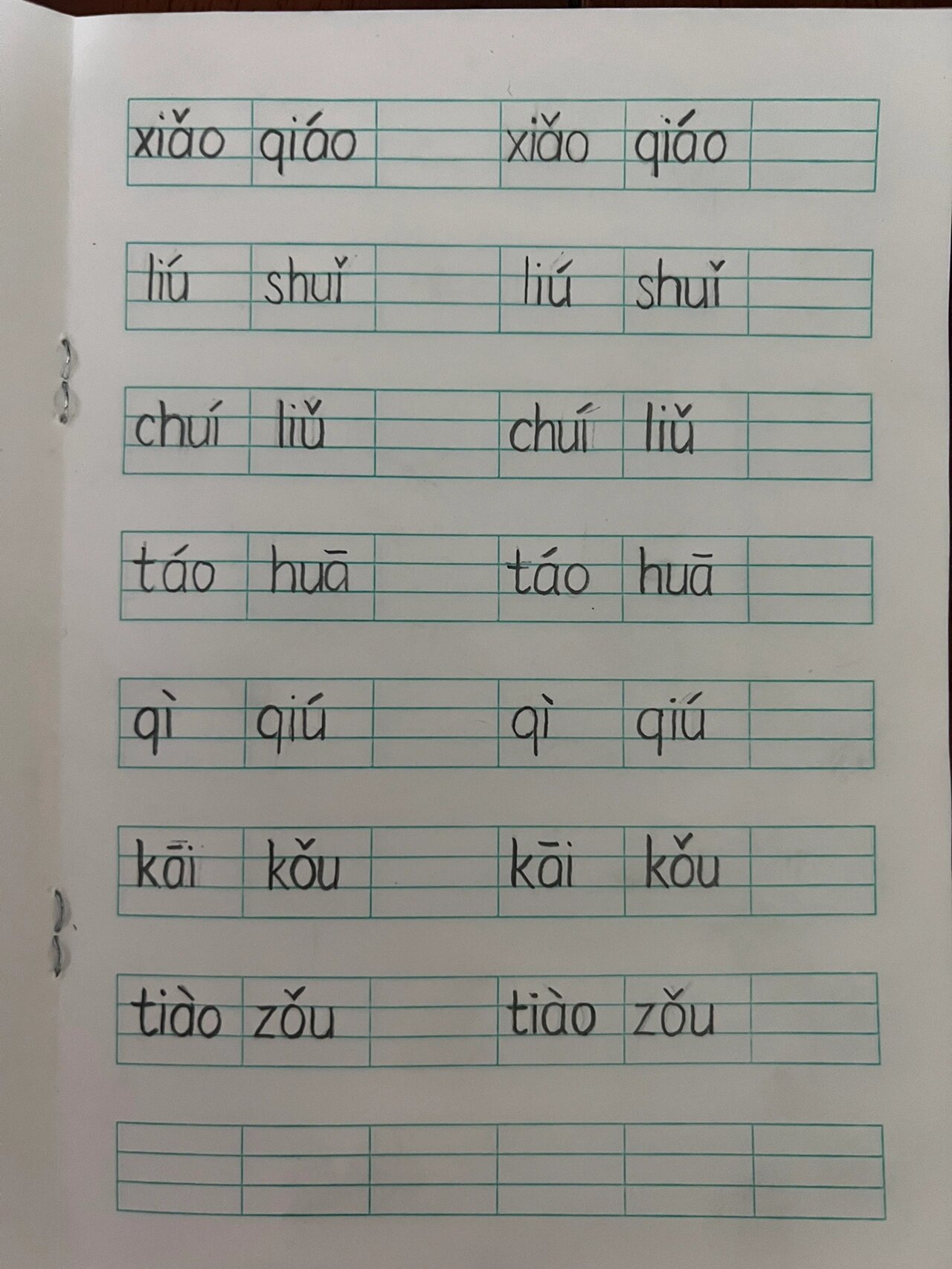 一年级拼音作业 第14天