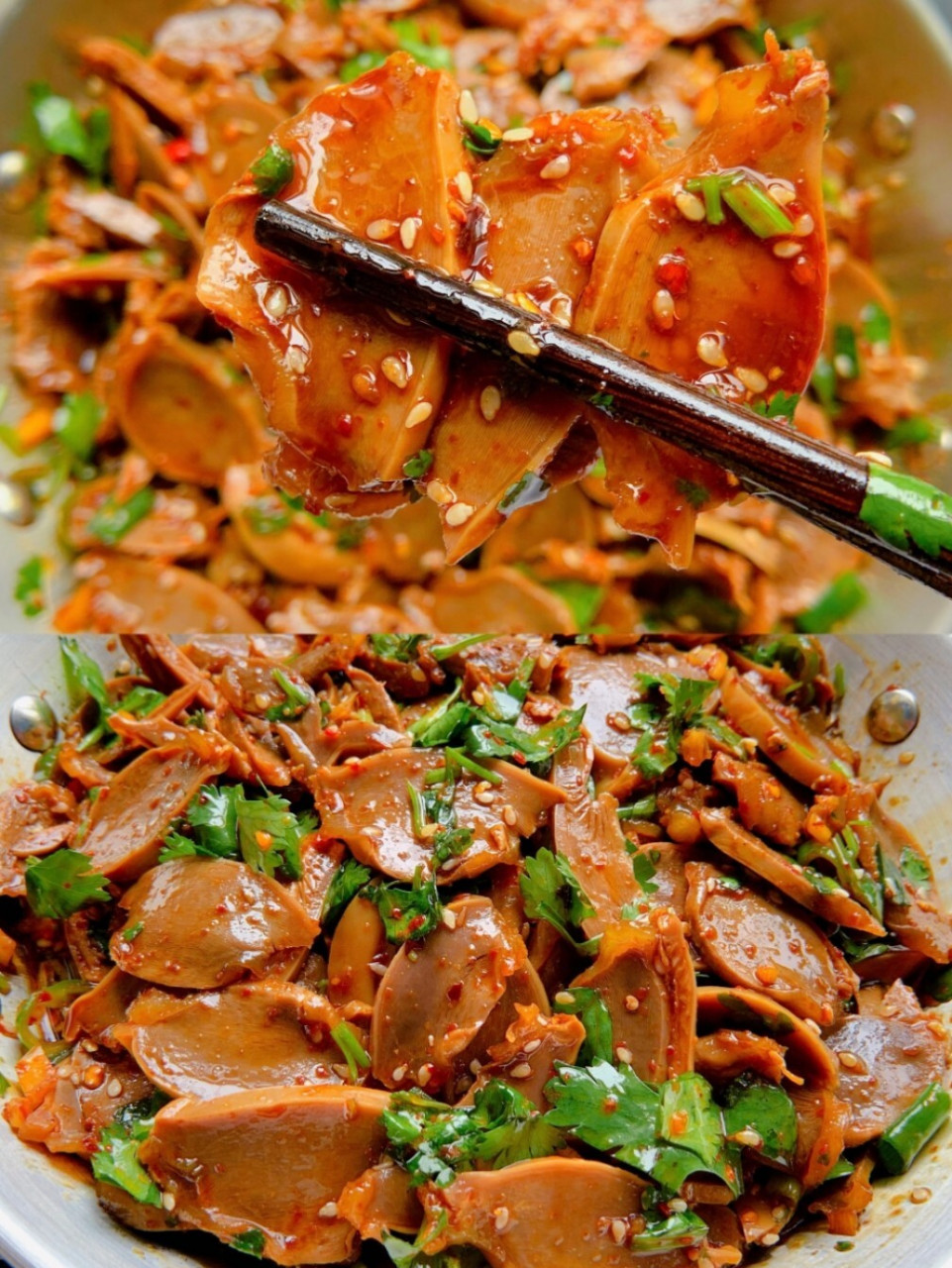 969696食材: 鸭胗400g,香菜一把,小米