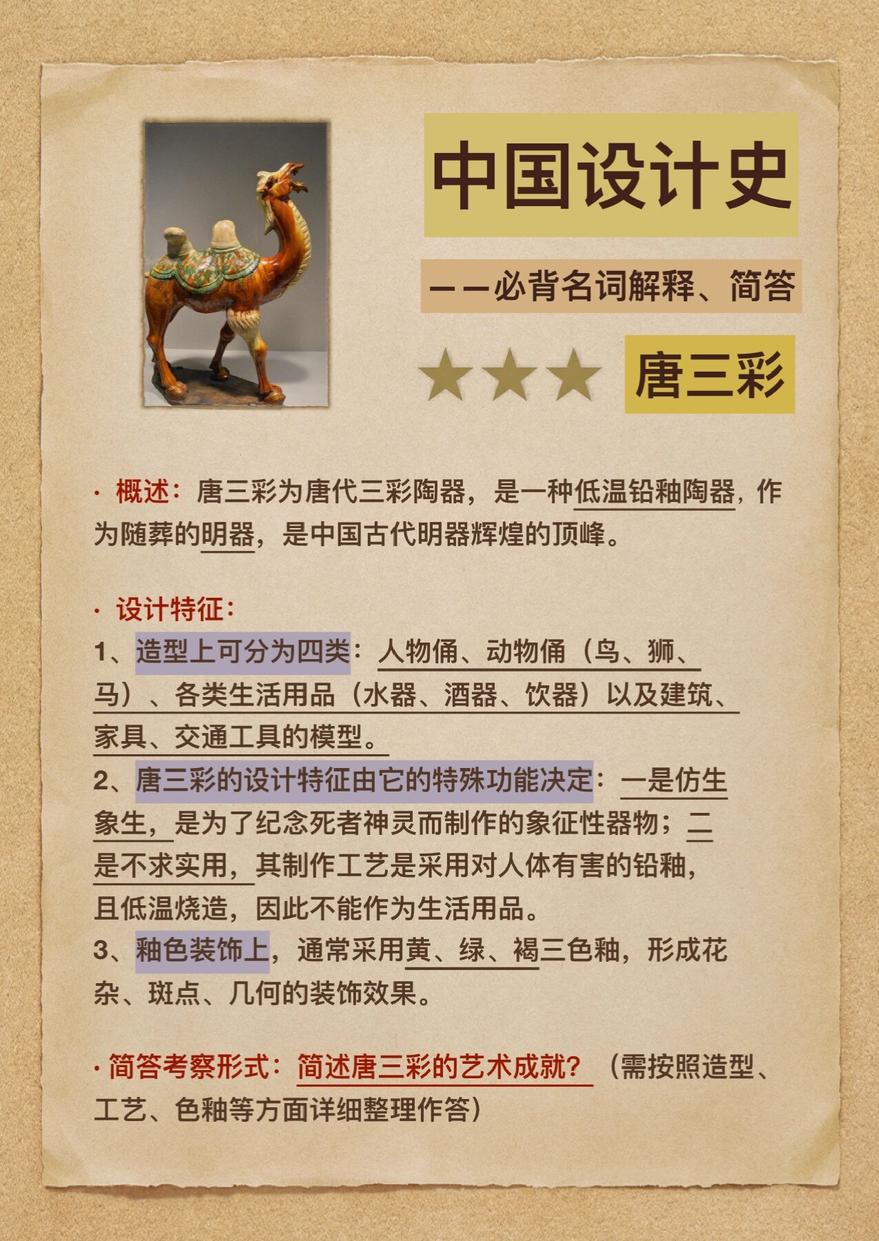 中国设计史|必背|唐三彩