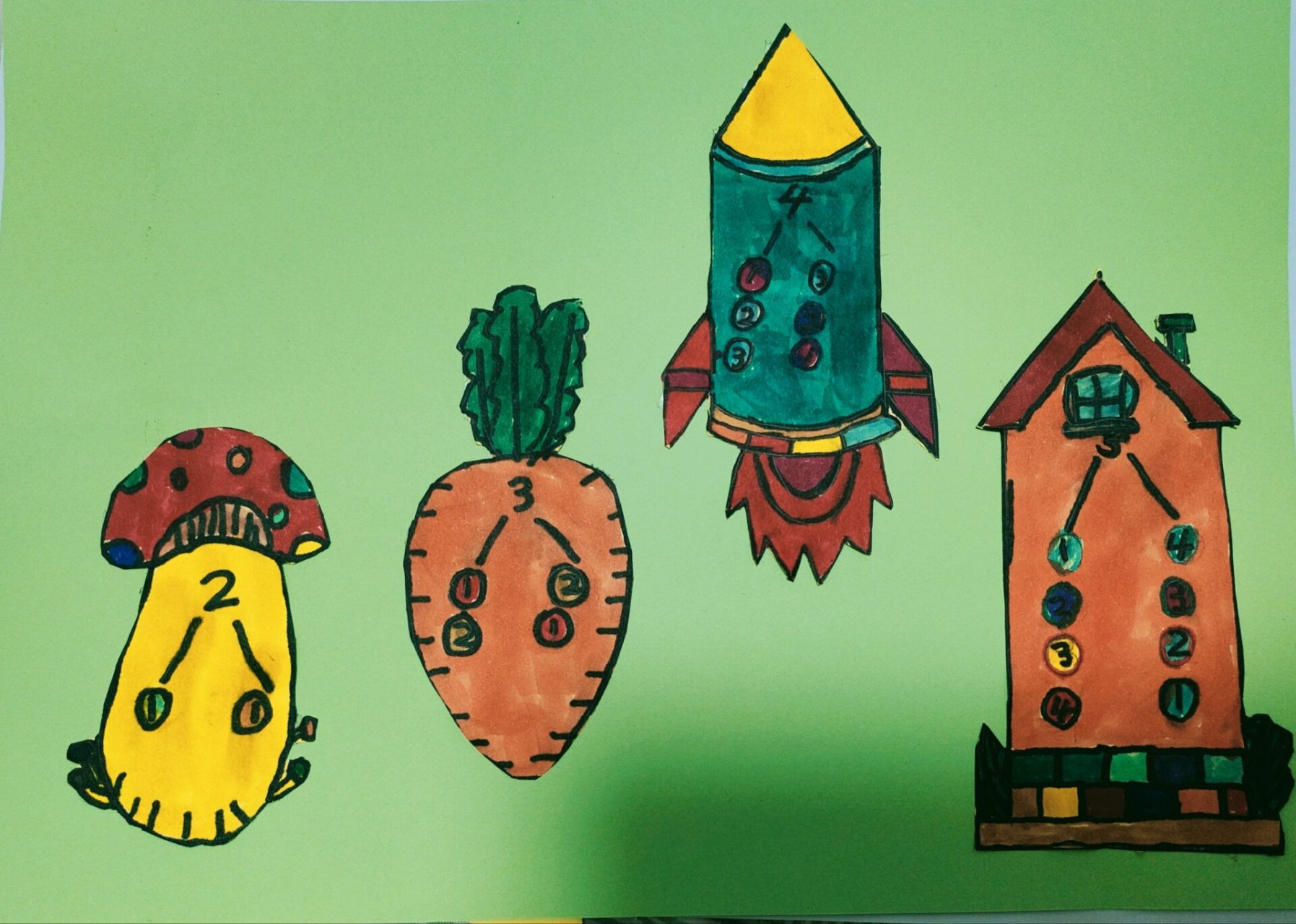 一年级数学创新作业~数字书签  数字书签!