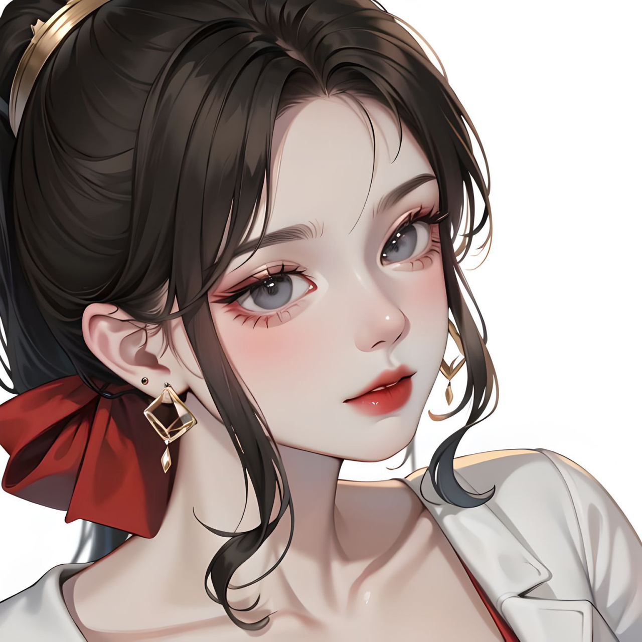 黑发马尾 | 高冷学姐 | 女生头像