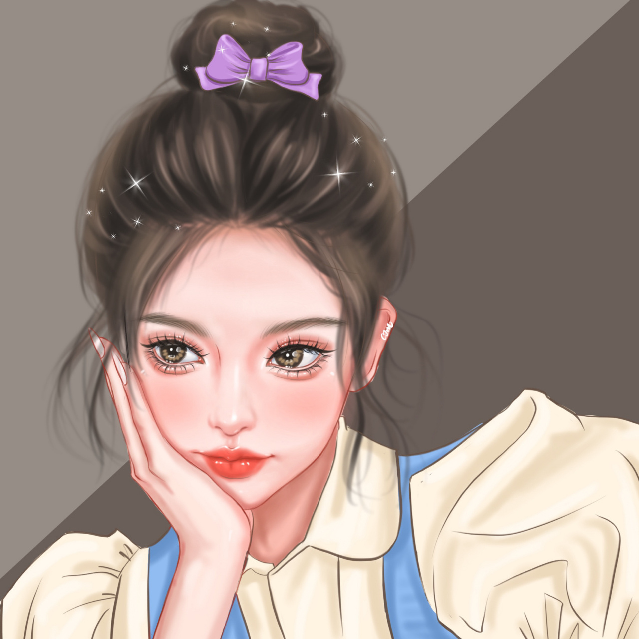 女生头像 | 丸子头女生可爱头像 冲啊