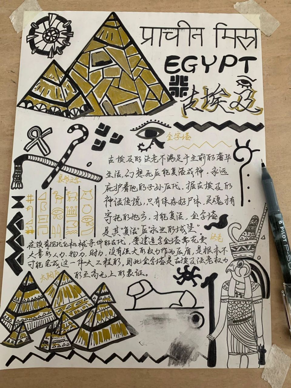 古埃及手抄报画法图片