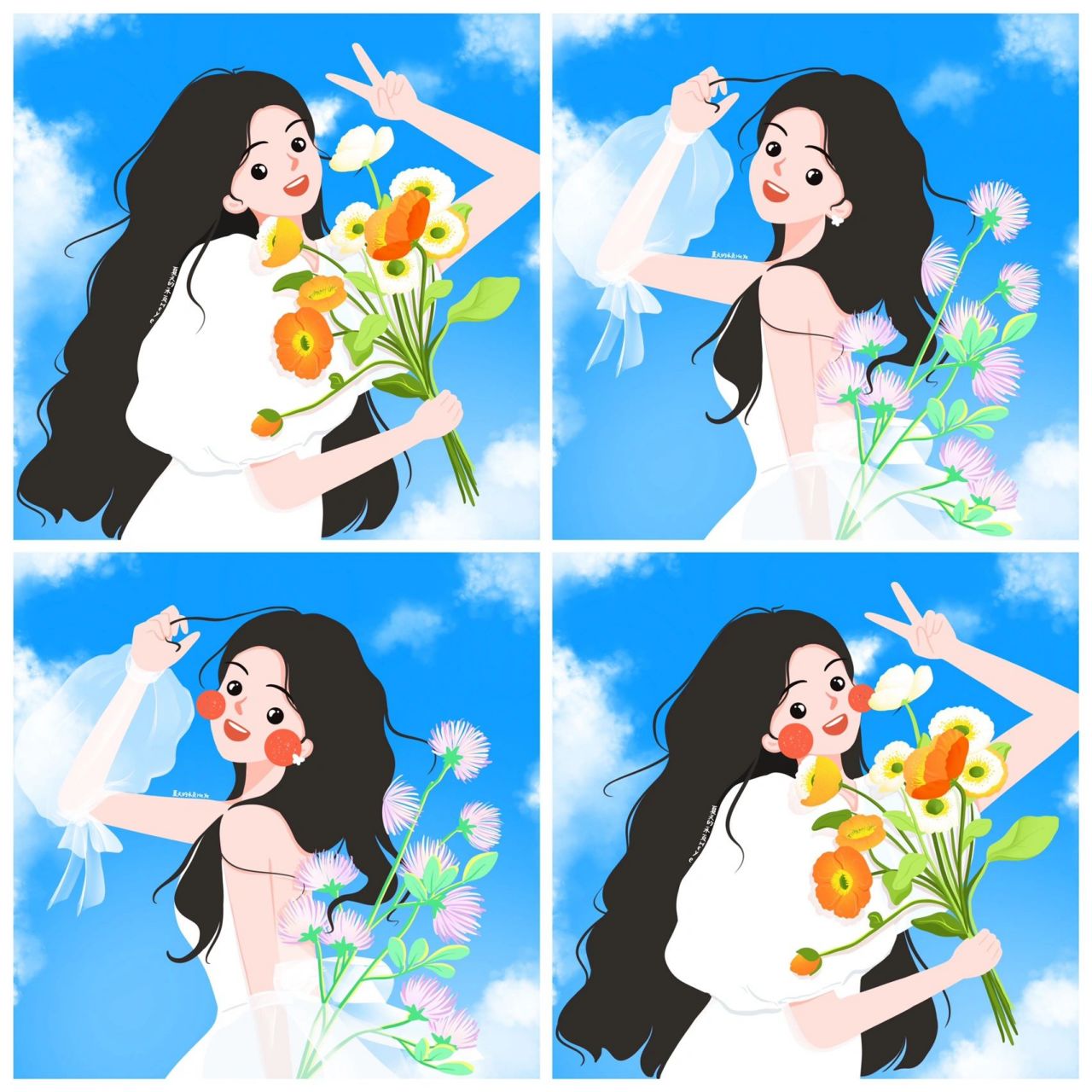 插画分享 | 手绘头像 | 人物插画 | 头像插画 | 女生头像