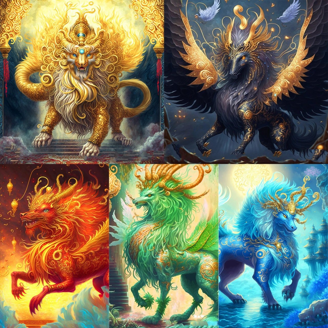 五行麒麟,满满的守护 【金麒麟】:一直以来都是被人们所公认的瑞兽