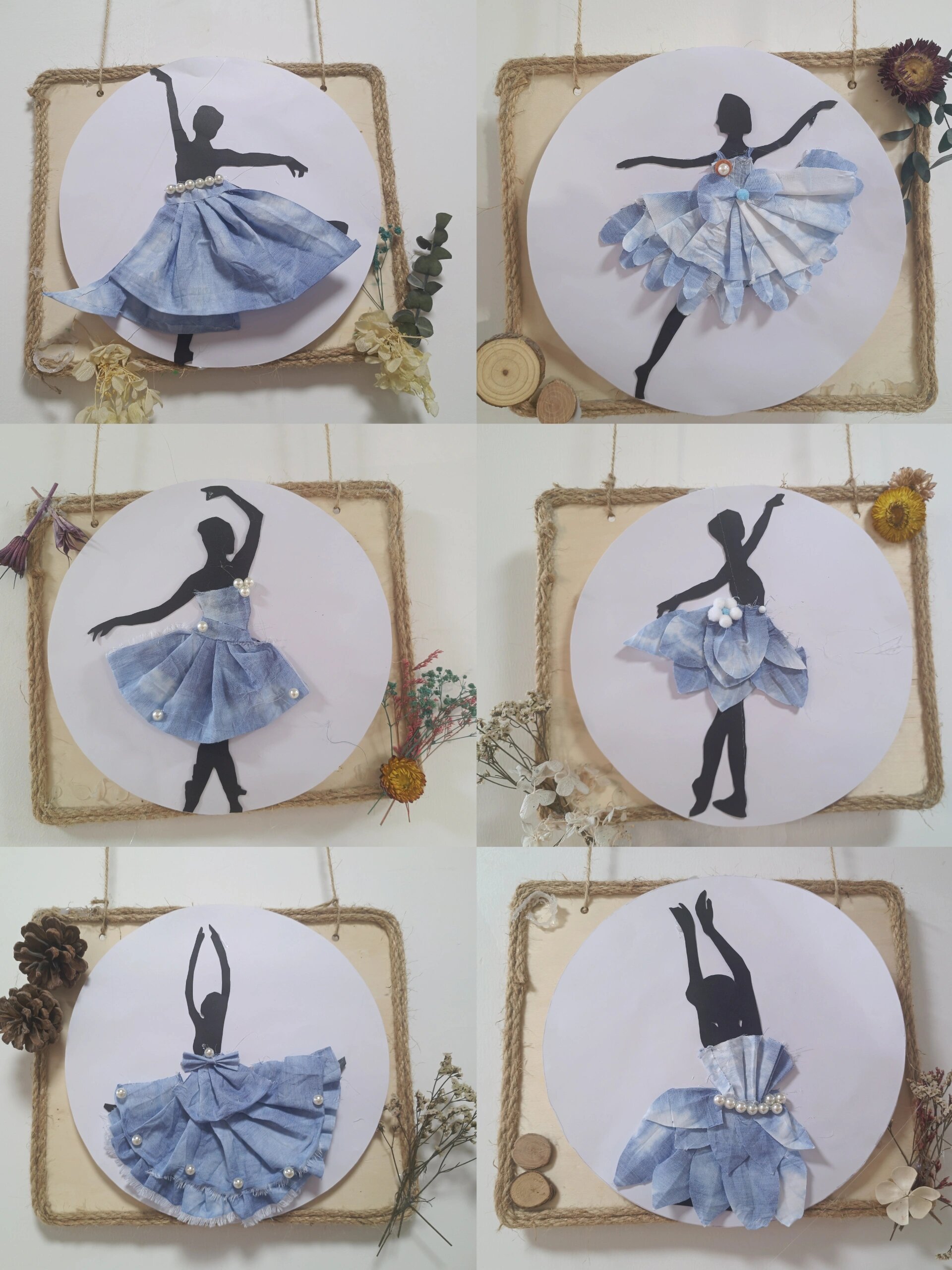 扎染芭蕾舞裙 中国风的扎染环创主题,搭配扎染小作品,更出彩哦!