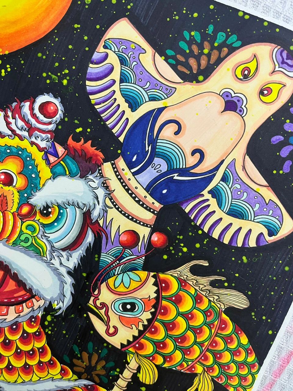 定制第二幅 中国传统文化 主题绘画 定制的第二副,8开大小的纸有局限.