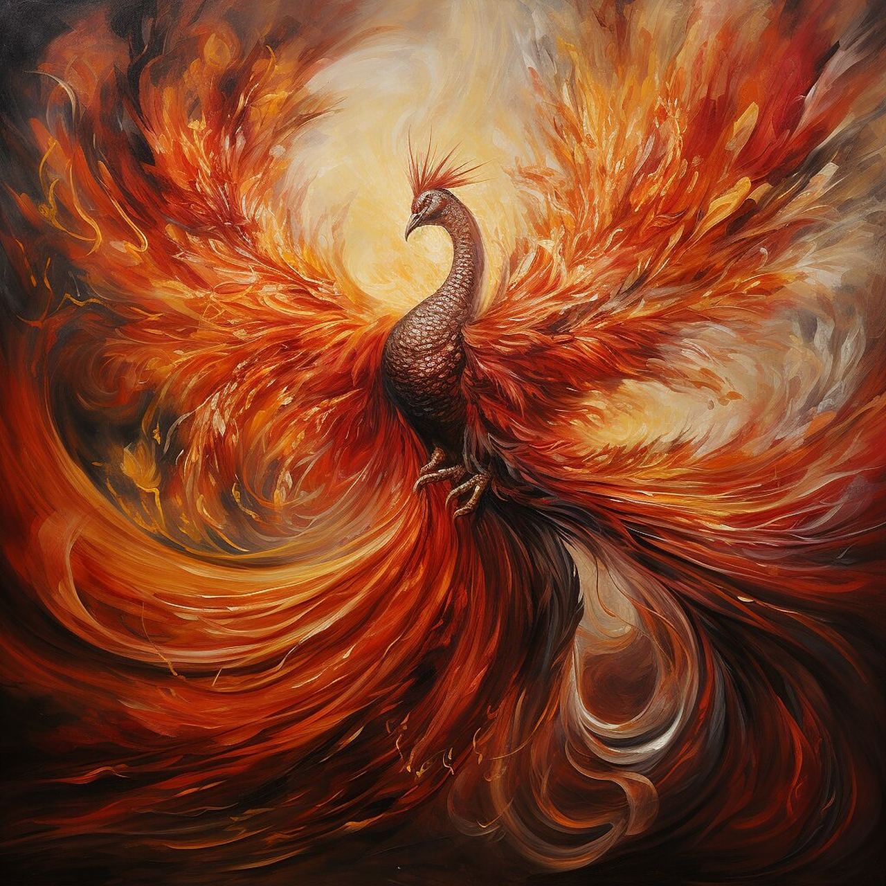 神兽·朱雀 再一次画朱雀依旧这么美丽.