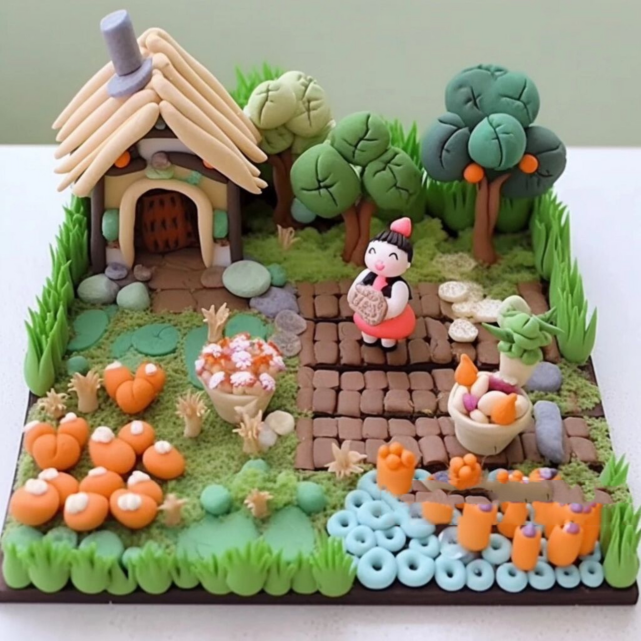 粘土~diy心中浪漫菜园小天地 好想拥有这样的小菜园,一间小房子,一