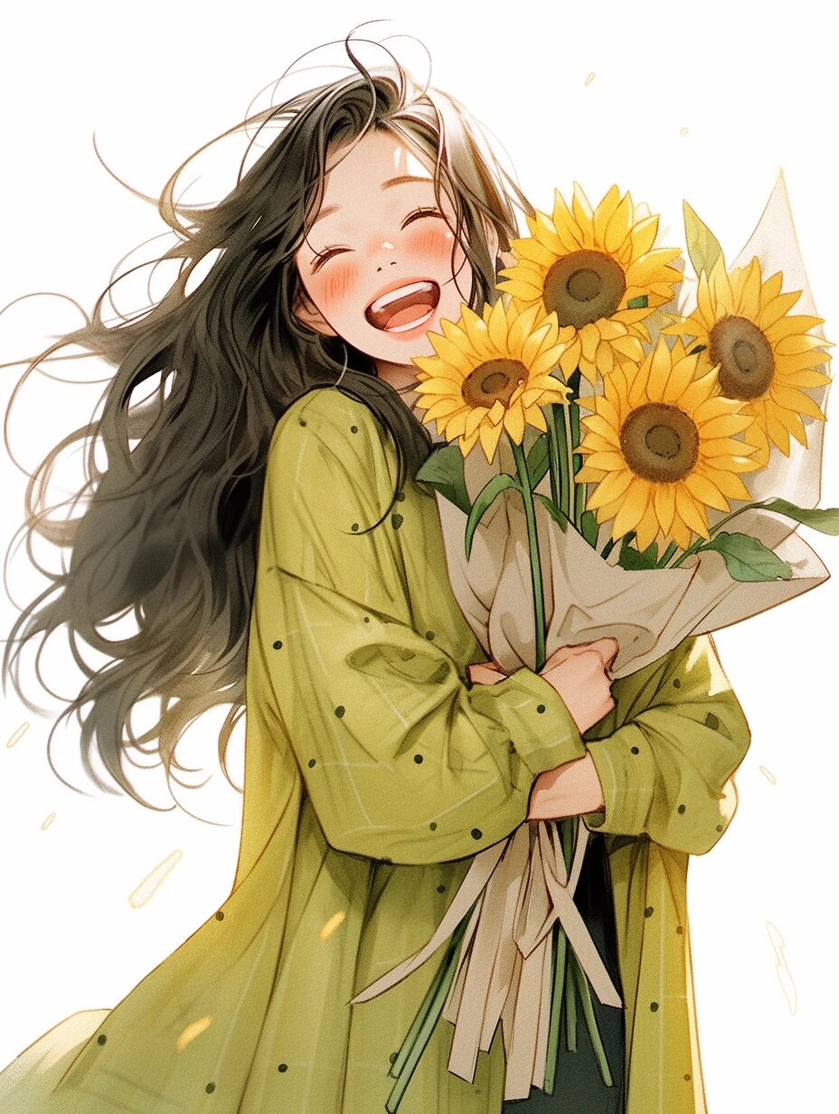 很哇塞的手捧花,女生头像