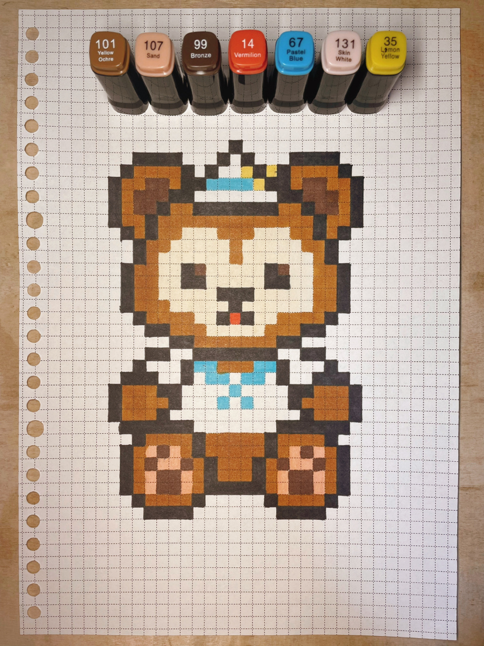 day6661596615像素画-达菲 临摹自 b5网格本