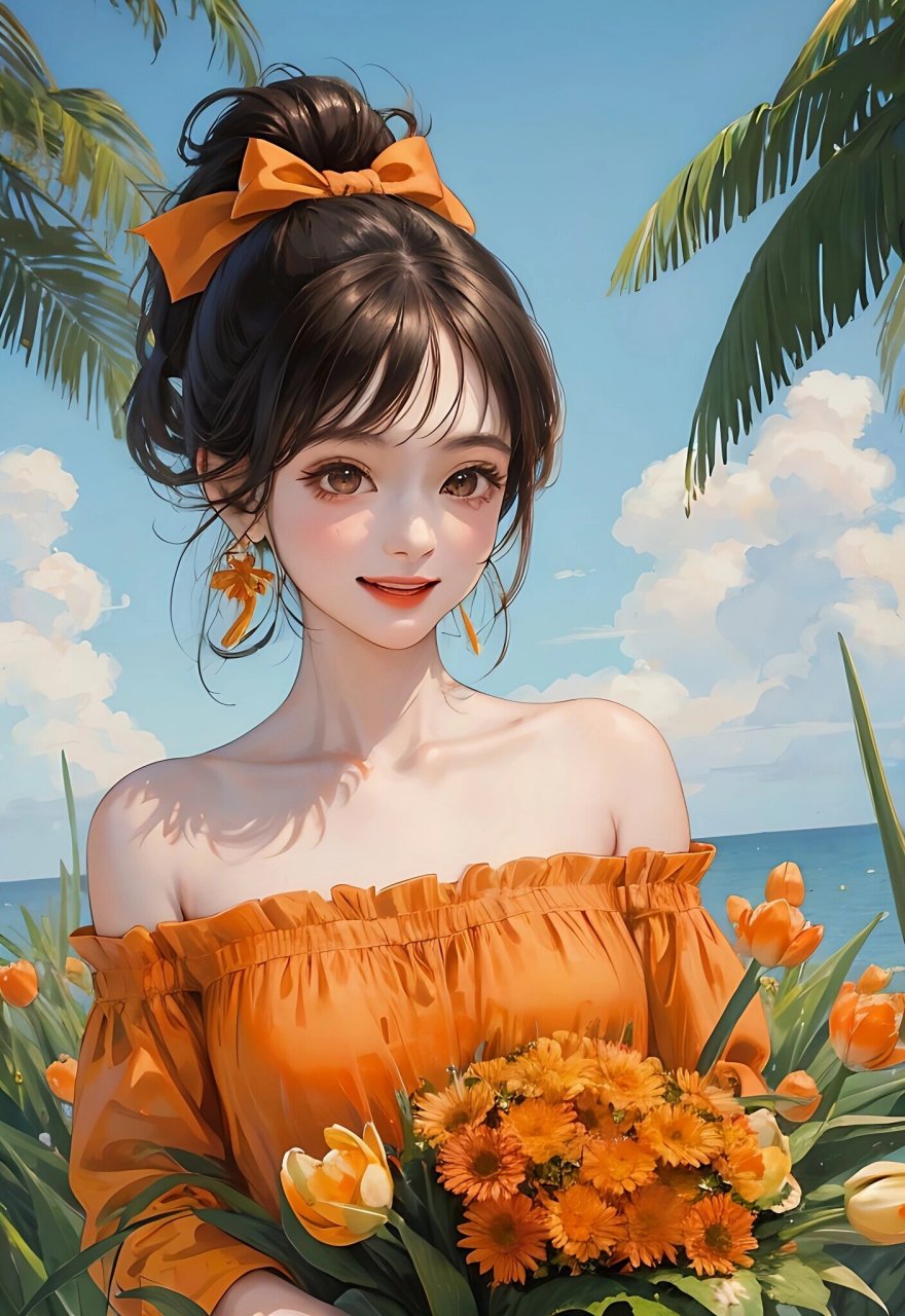 女孩头像 仲夏的凉风吹走炙热的焦虑,橙色黄昏下相拥薄荷的黎明95