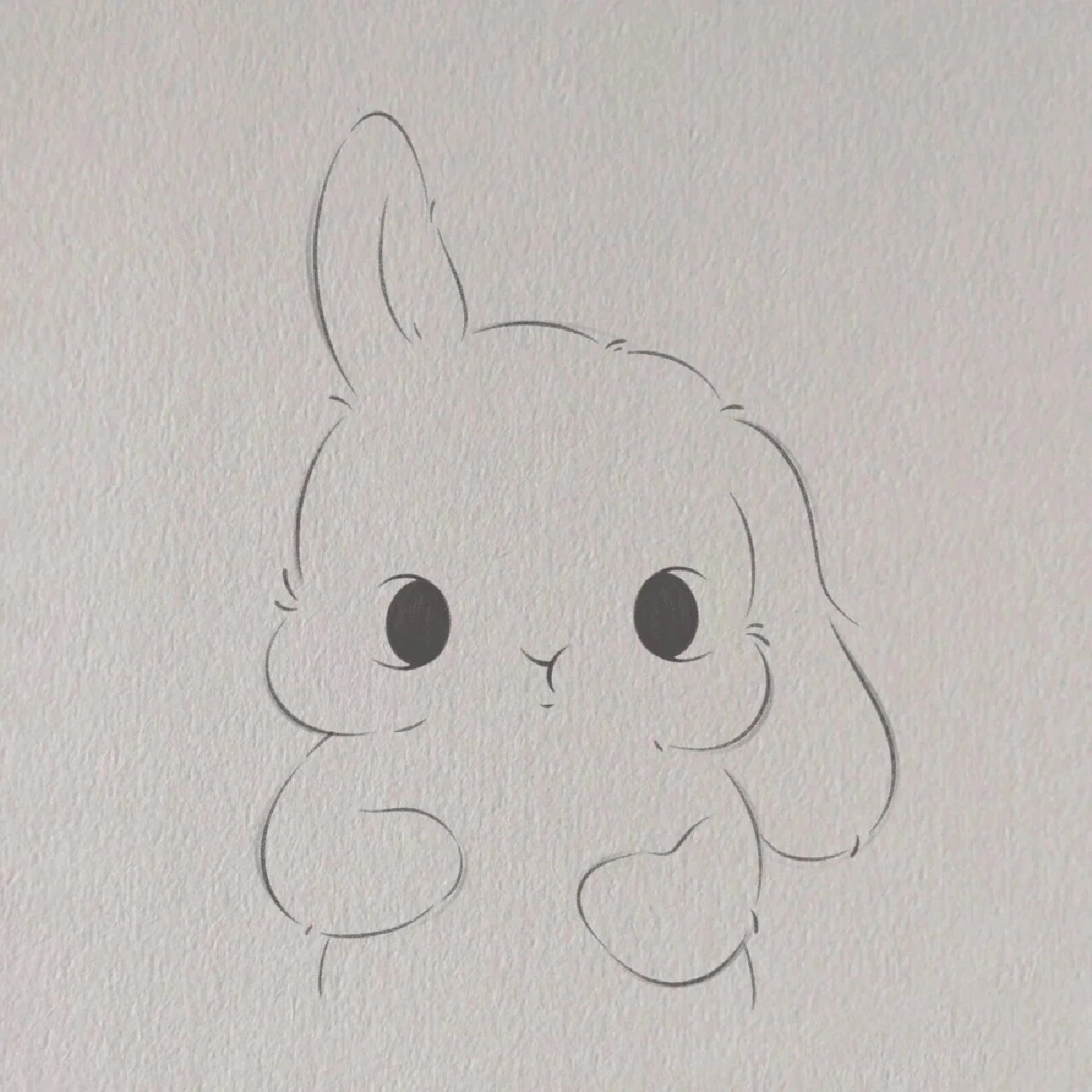 教你画看手机的小兔子