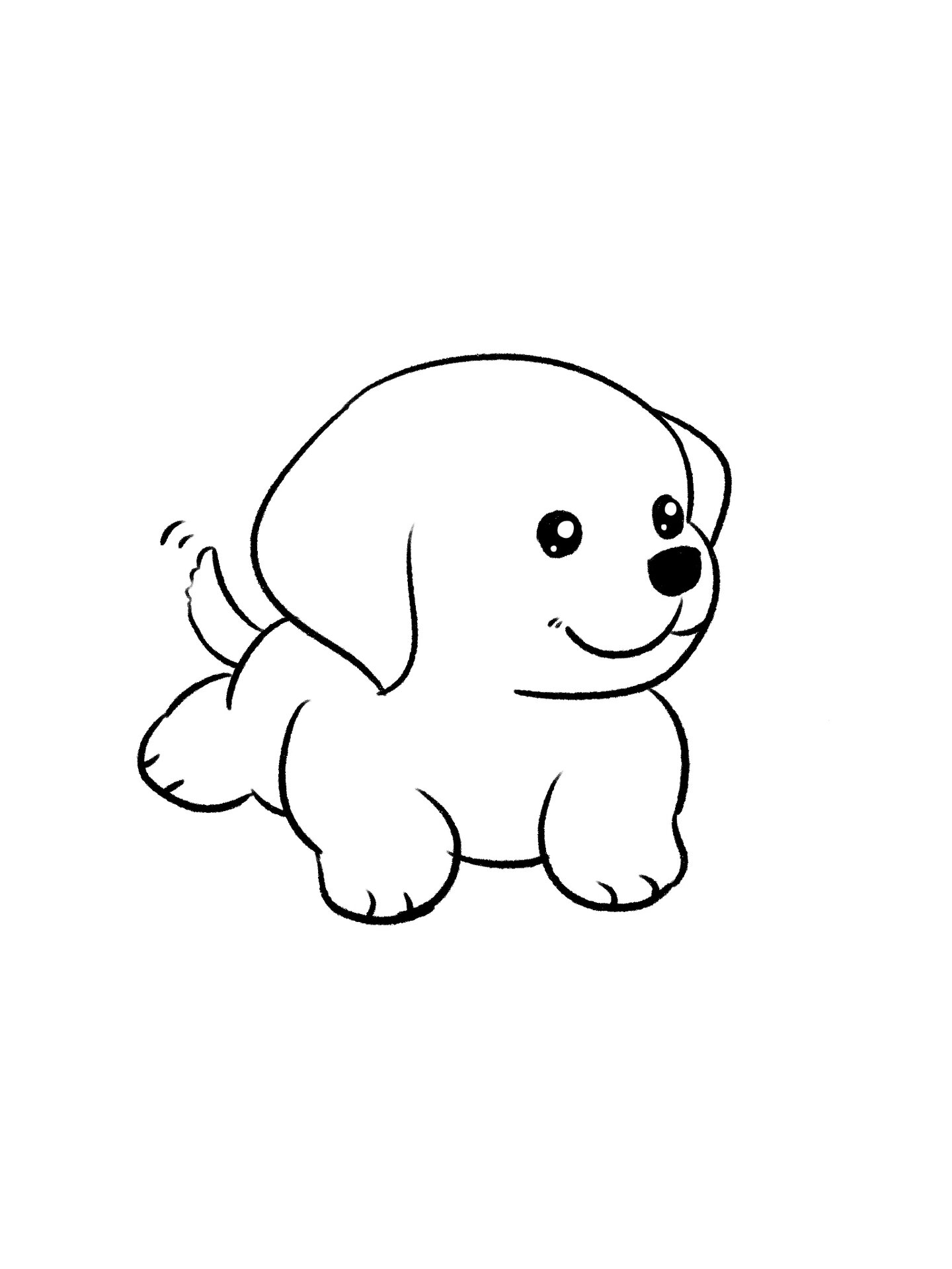 动物简笔画 | 小奶狗(附过程)