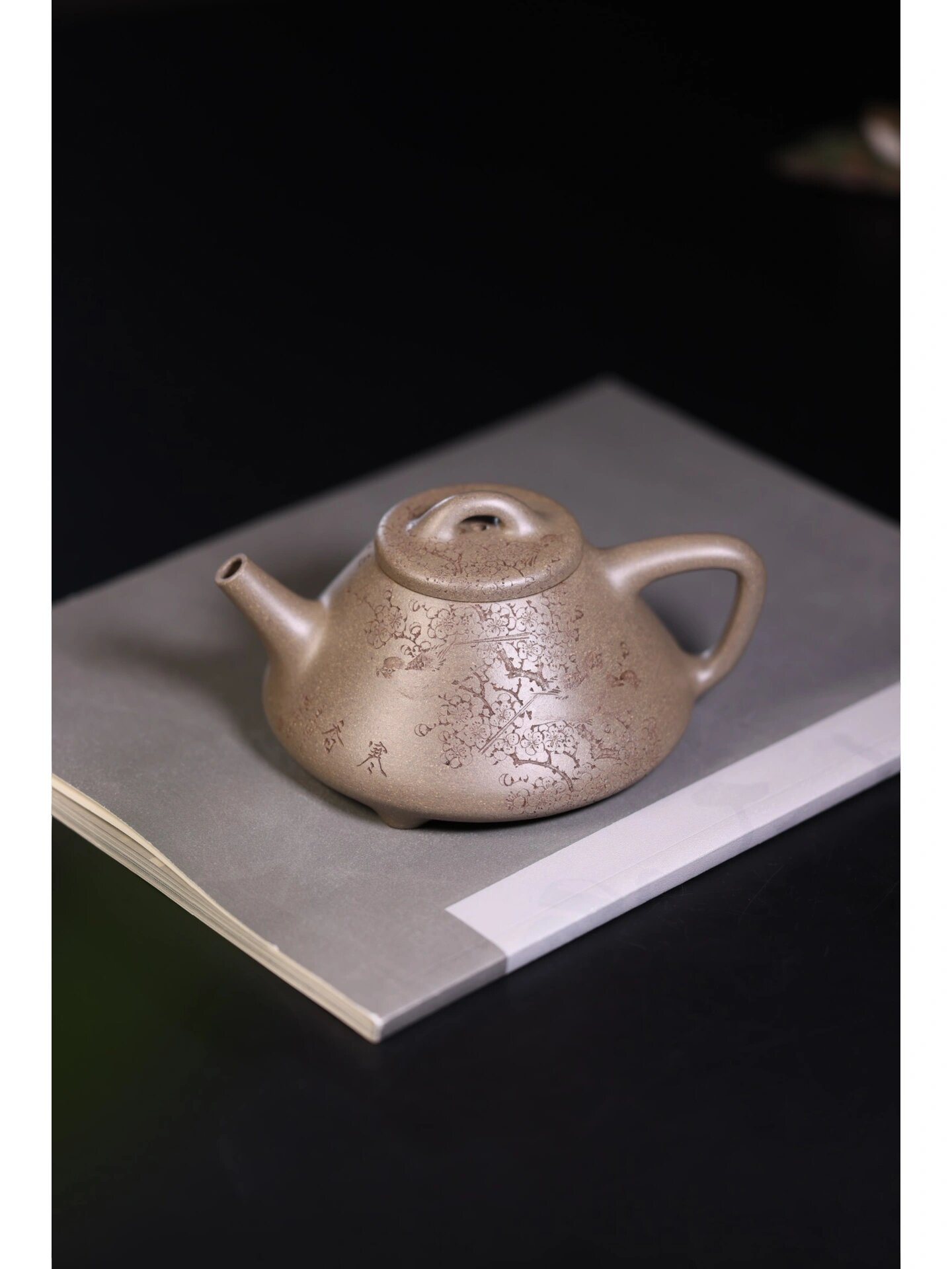 哦 张勇精刻六只鸟 蟹壳青子冶石瓢 王平老师全手工制作 宜人张勇刻绘