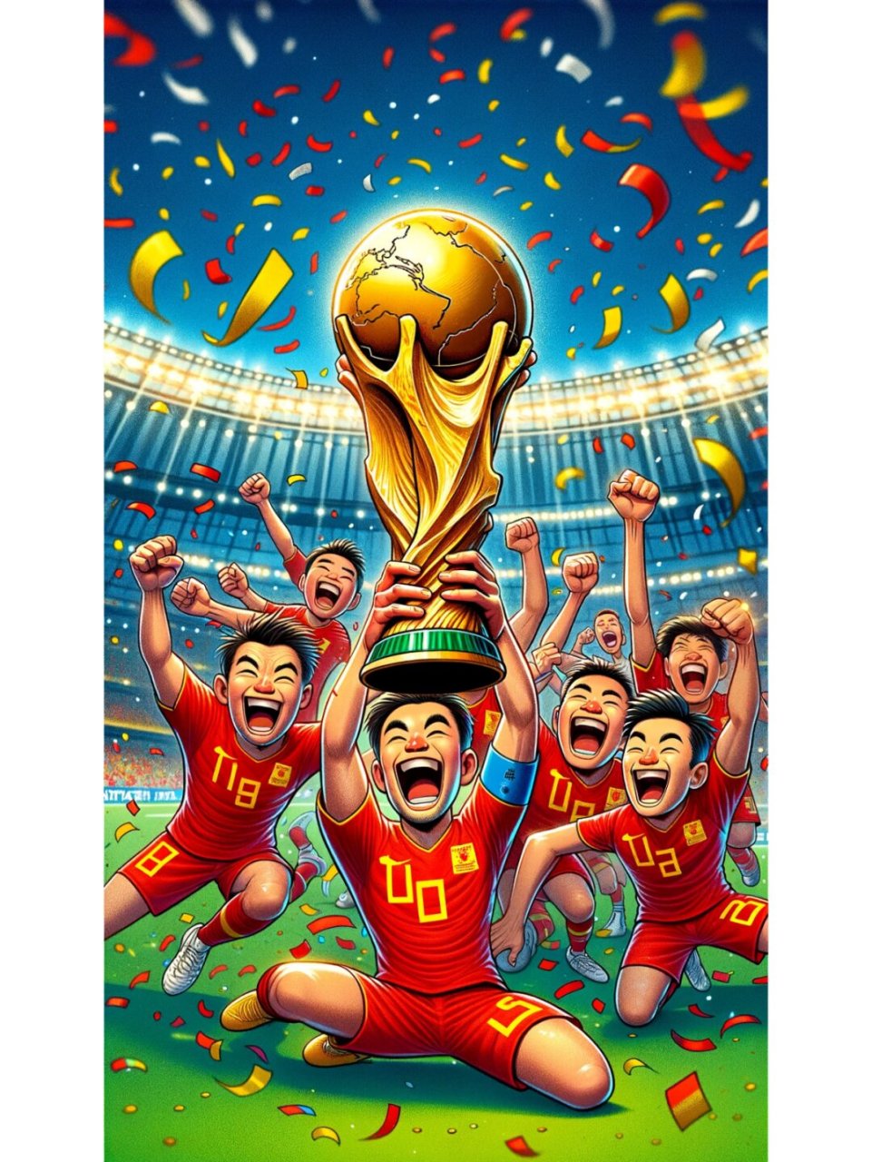 恶搞中国队勇夺世界杯图片