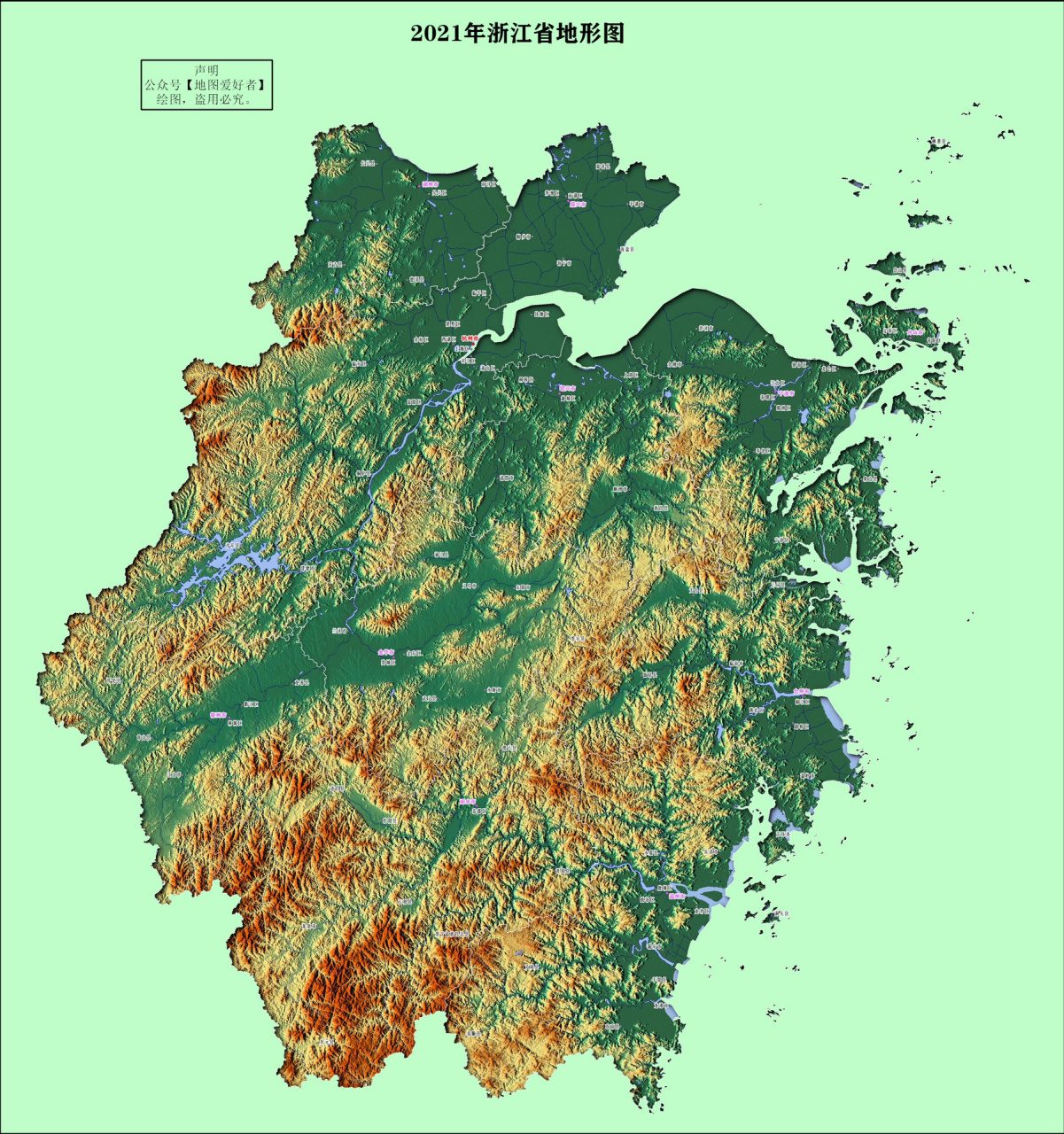 浙江地形图高清版大图图片