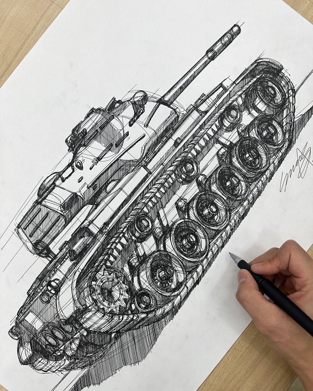 m47导弹素描 每日画画 中性笔0.7mm