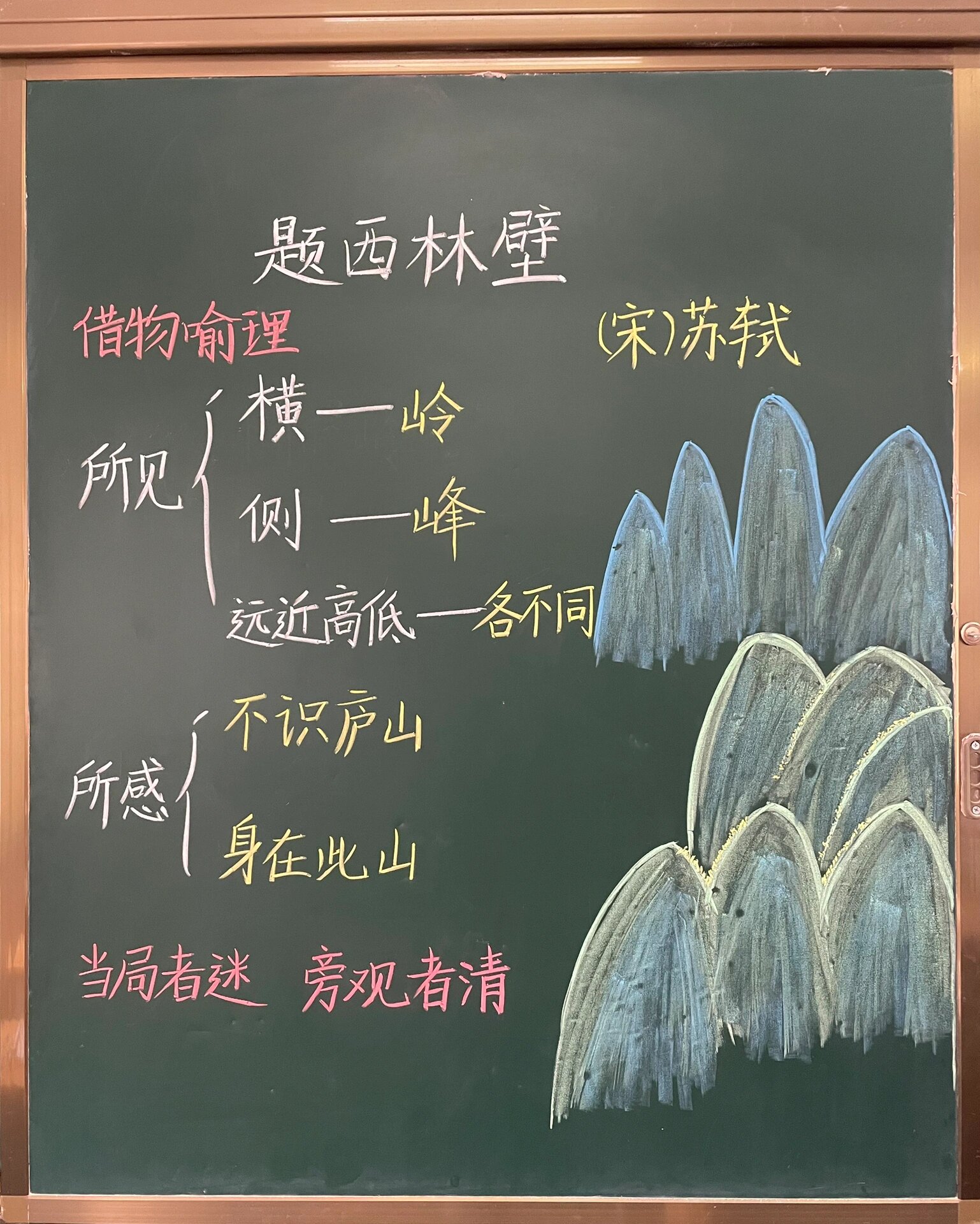 四上部编版语文《题西林壁》《雪梅》板书设计