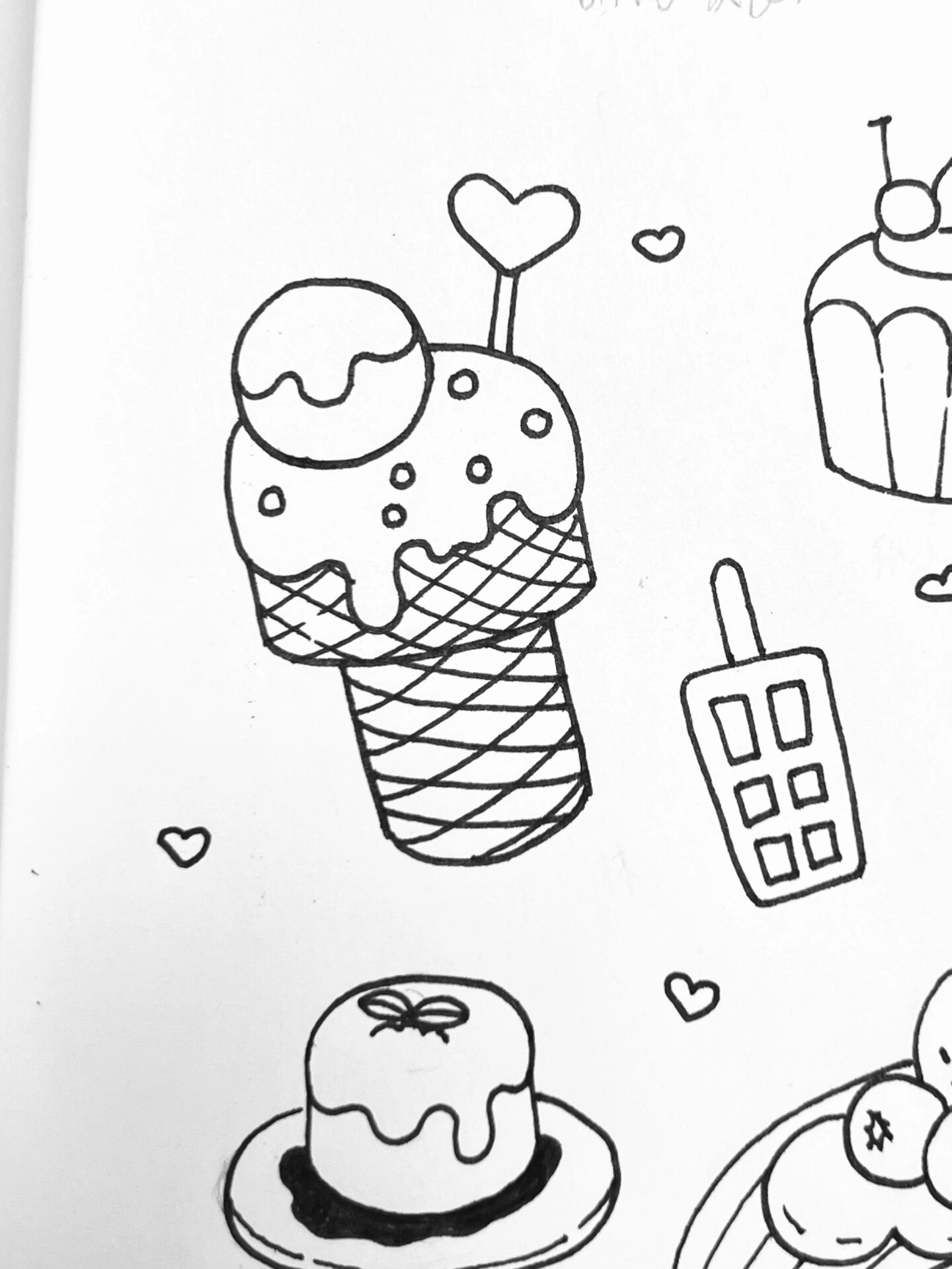 7|100挑战100张简笔画素材 甜品篇