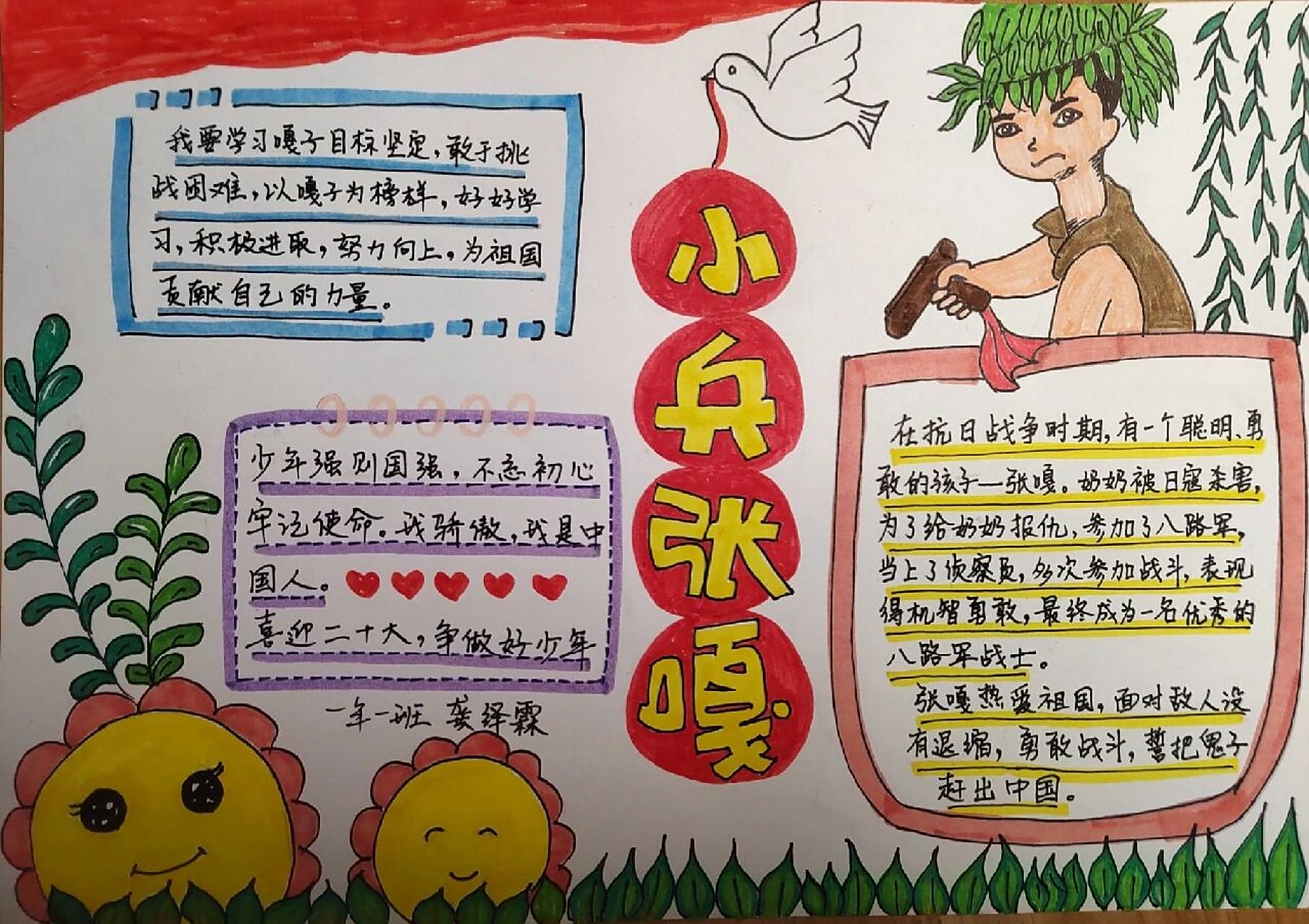 小兵张嘎手抄报 分享一下手抄报