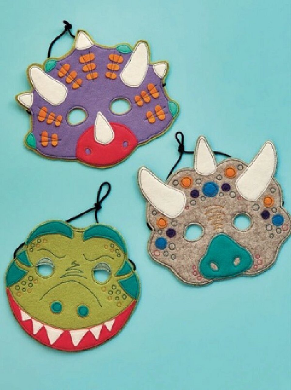 不织布恐龙面具 三角龙,霸王龙,剑龙 可a4直接打印