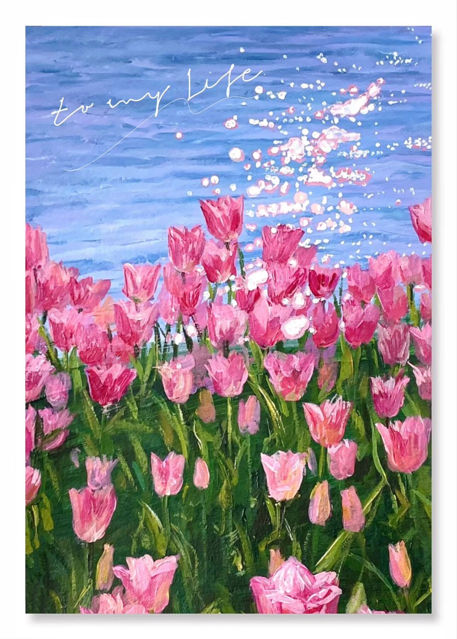 丙烯画郁金香93花海绘画步骤图过程手绘分享