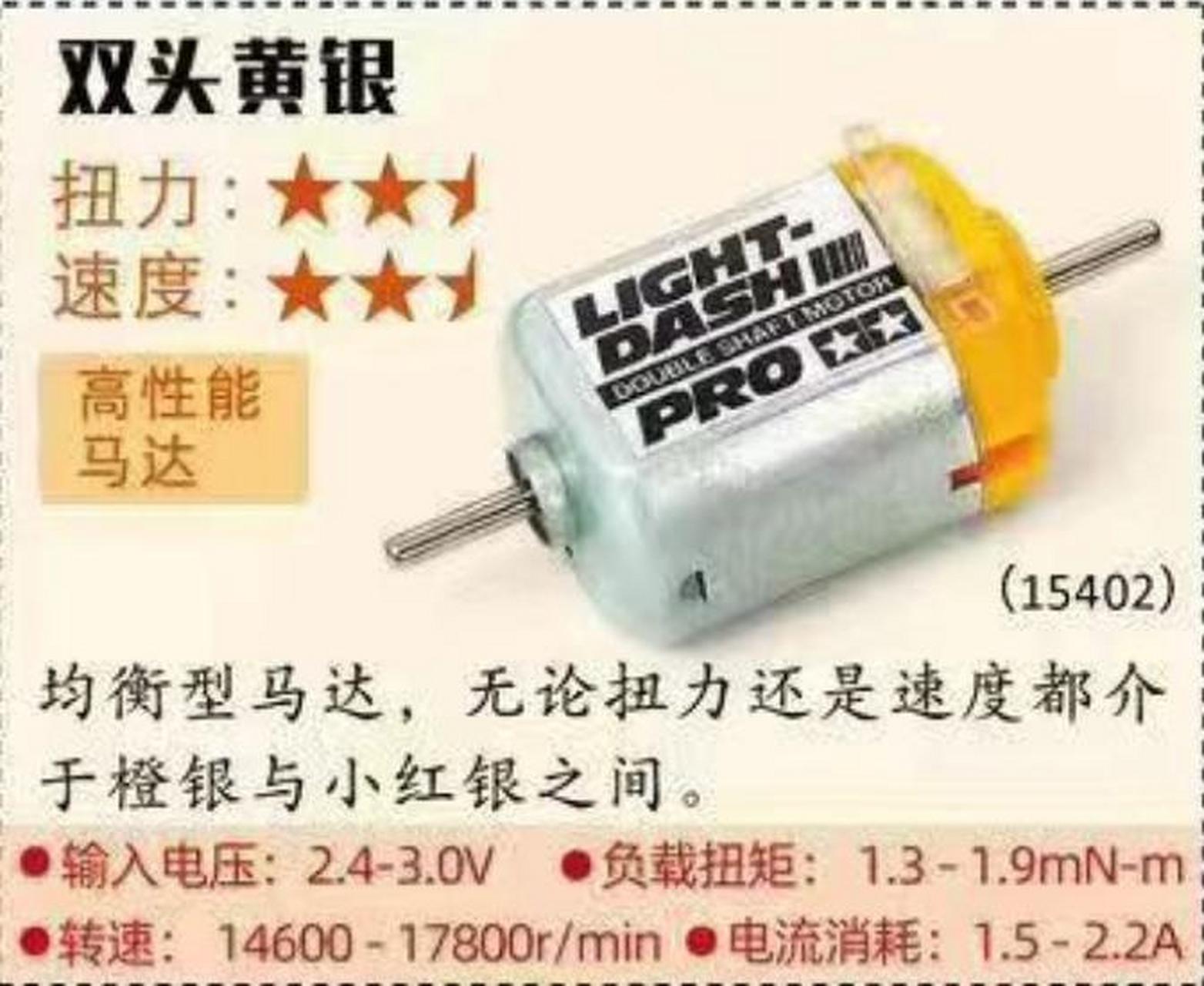 田宫四驱车马达全方位数据对照图.