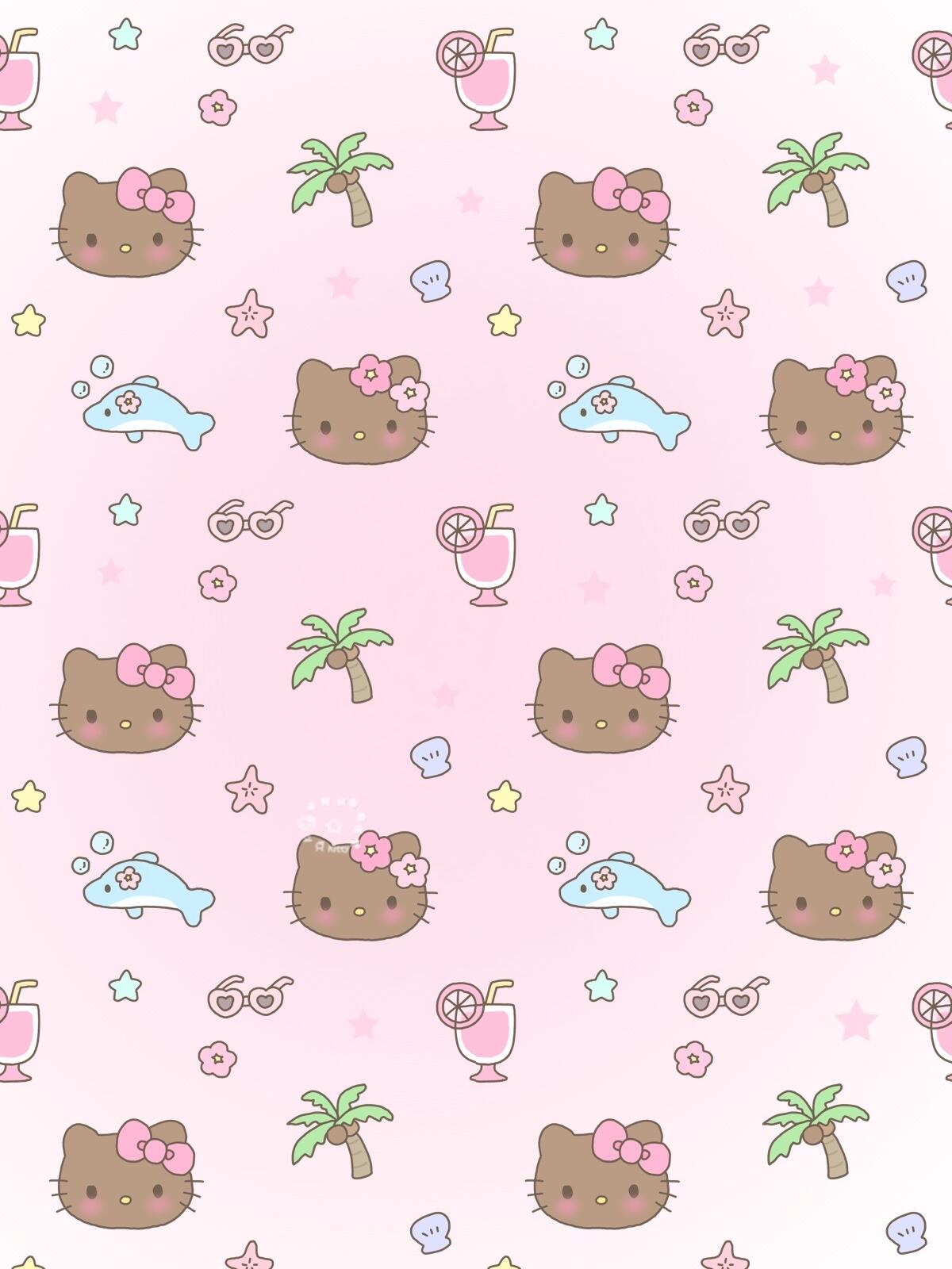格纹黑皮kitty壁纸
