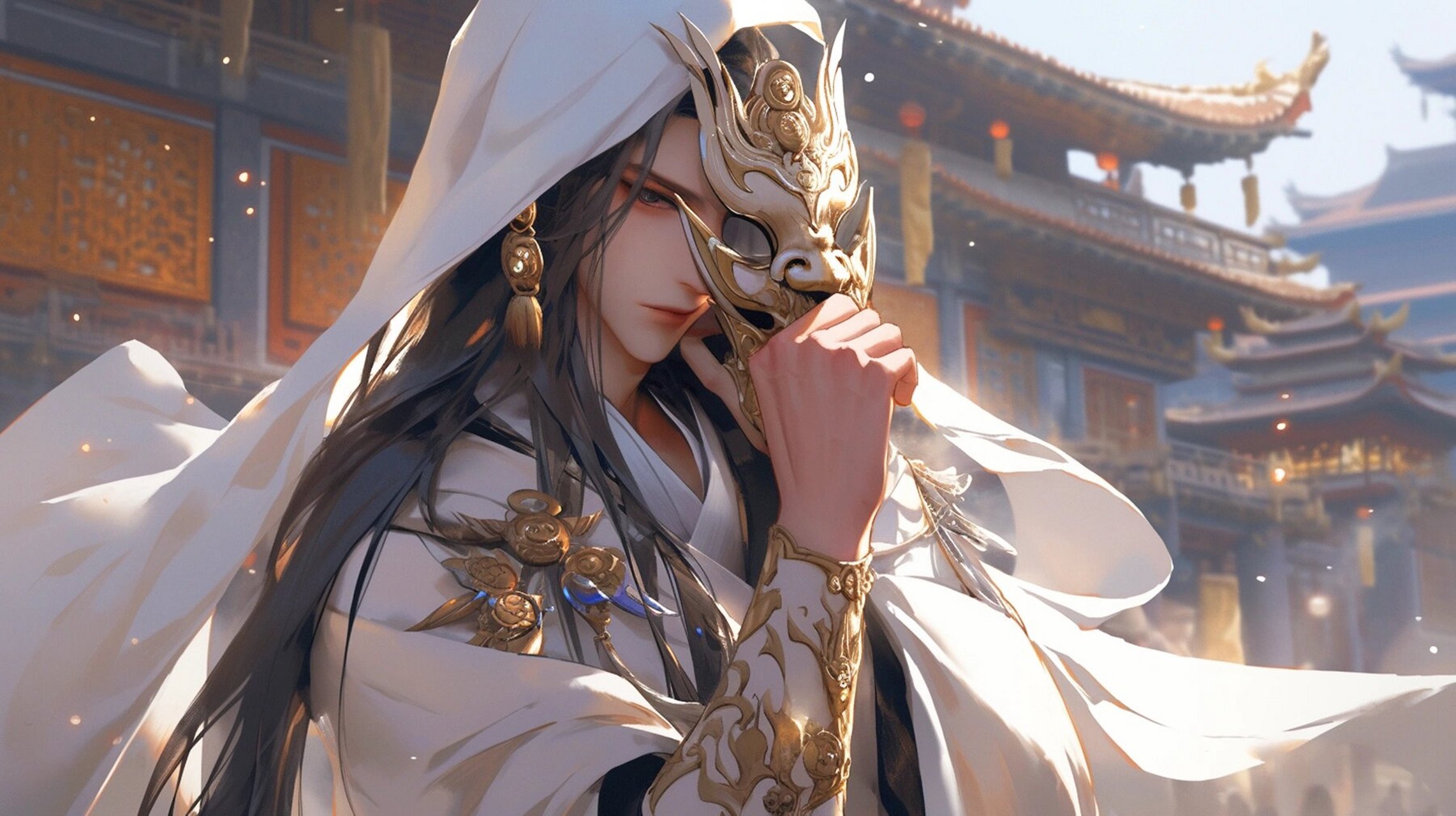 【aigc】面具之下是更美的面具古风情侣头像  