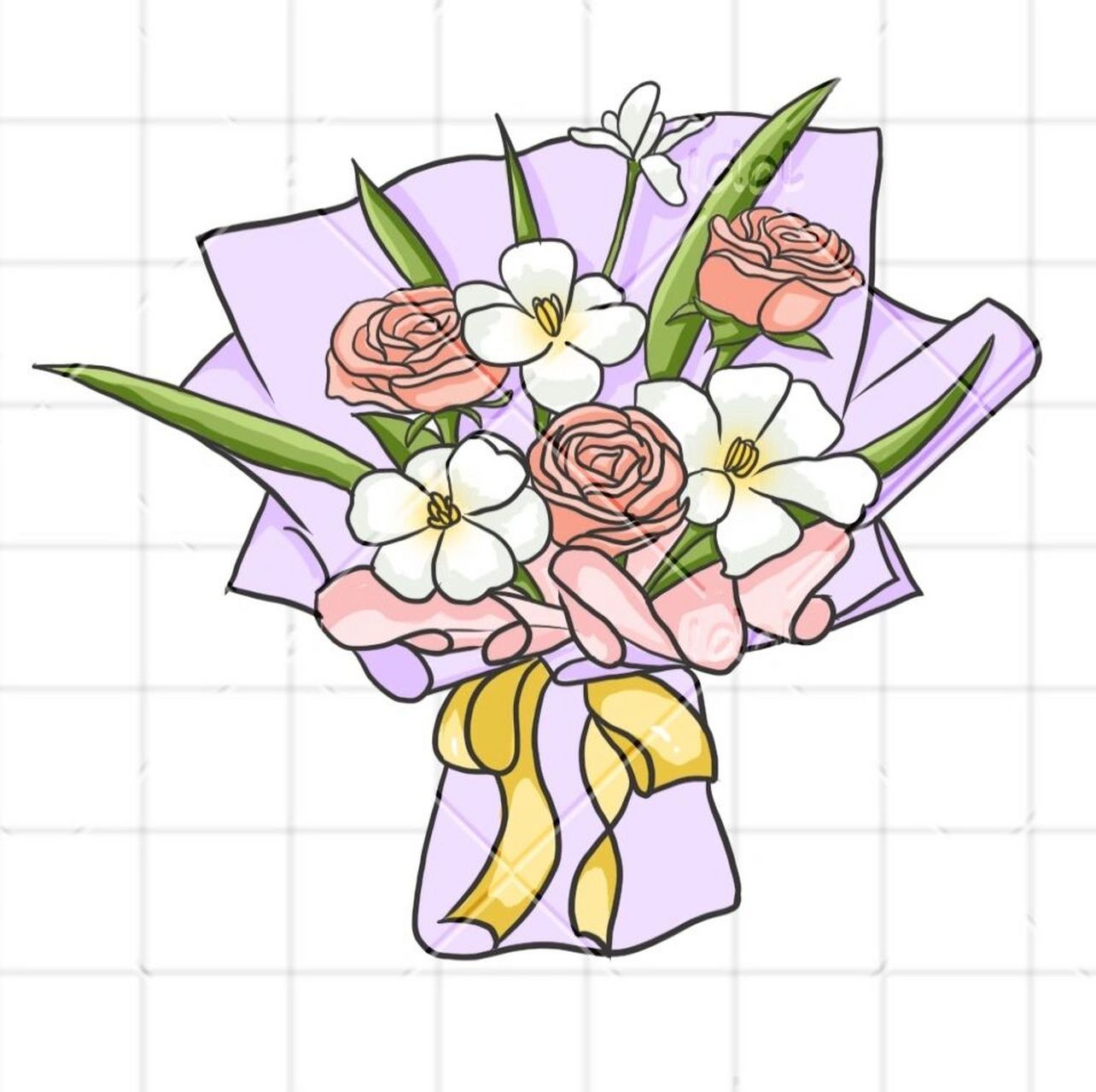 13/100简笔画|花束|线稿77上色96|多领域授权 今天教师节,祝所有