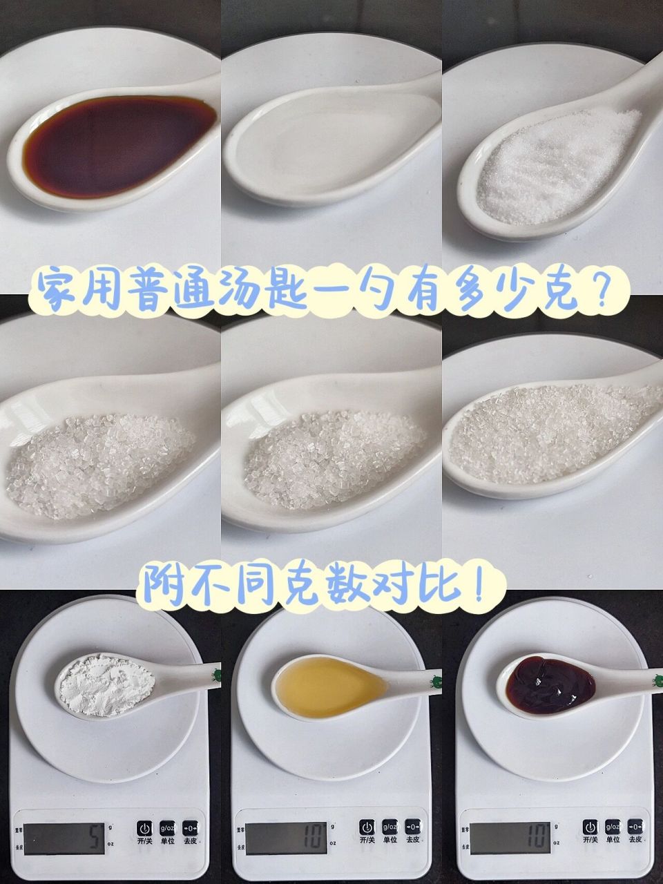 一勺多少克?小白教你用家常汤匙测量克重!