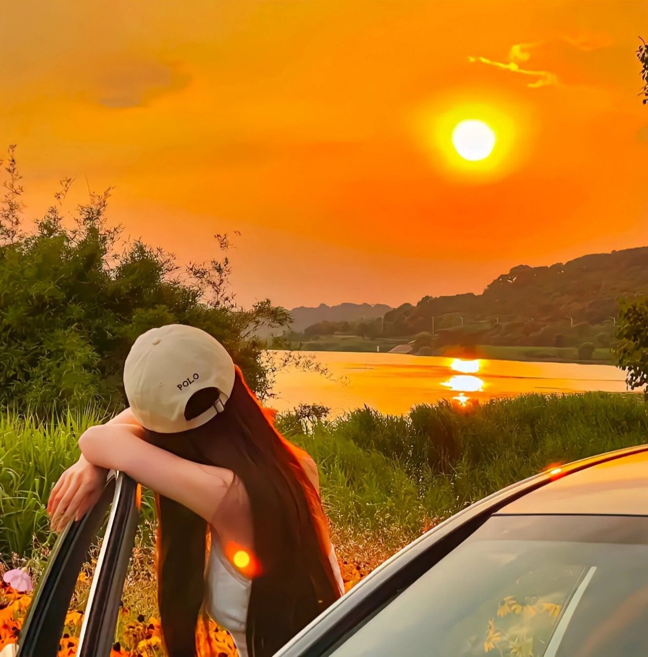 日落女头像|爱意东升西落浪漫至死不渝 爱意东升西落 浪漫至死不渝