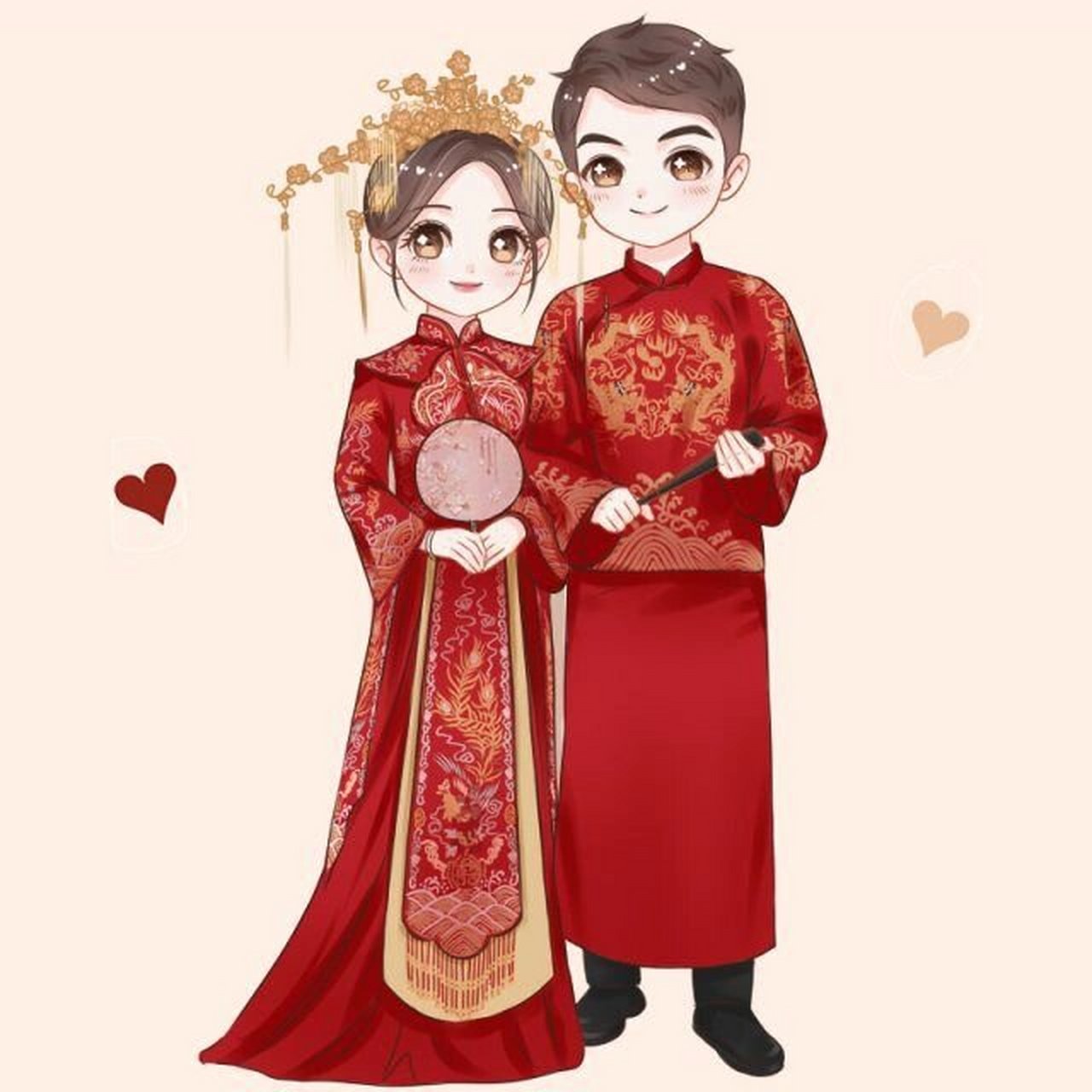 情侣卡通人物照片q版手绘头像动漫人物婚礼 情侣卡通人物照片q版手绘